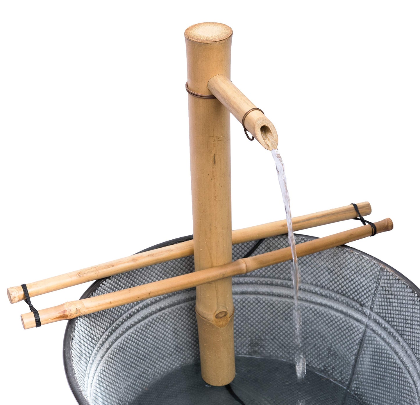 18” Bamboo Fountain Kit – Adjustable Branch Arm Spout with Quiet Pump for Indoor/Outdoor Bowl Fountains – Container Not Included | Natural Bamboo Water Feature for Zen Garden, Patio & Home Décor