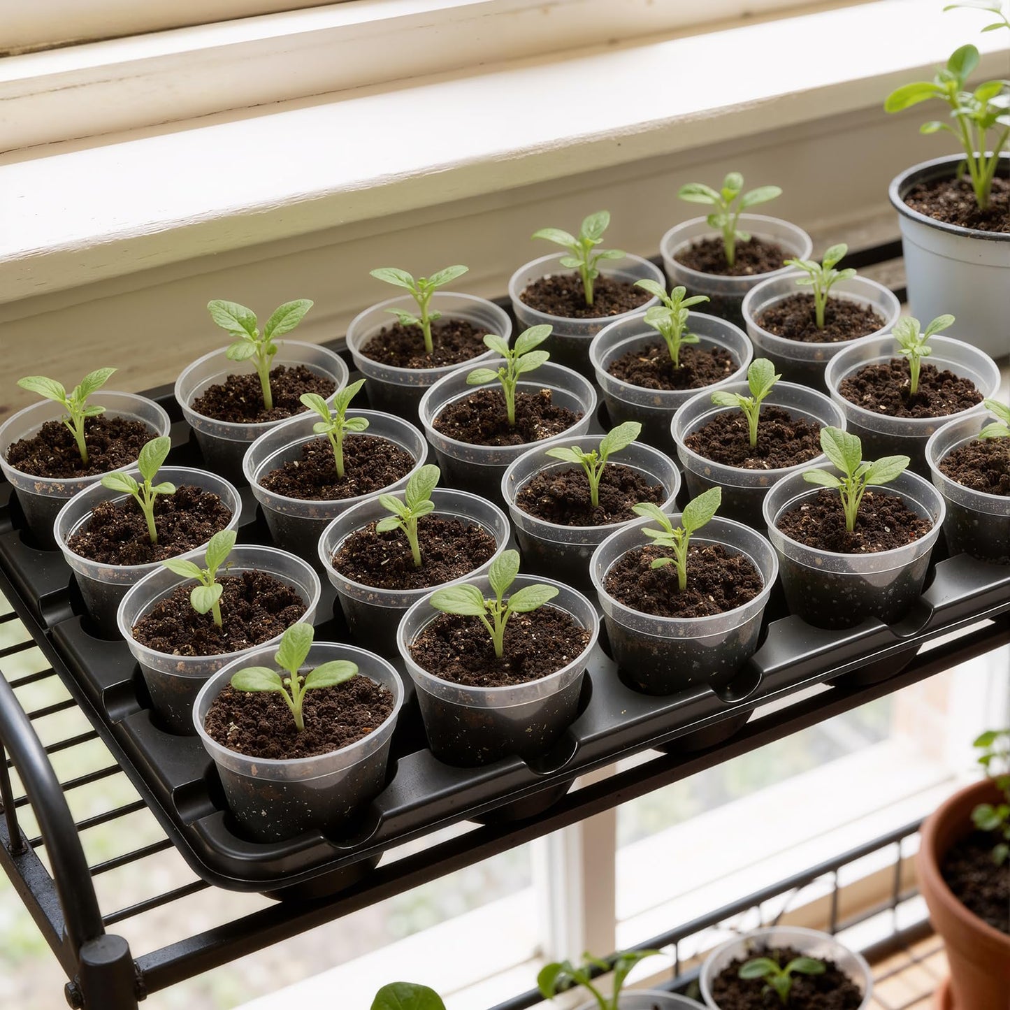 homenote 3 Inch Seed Starting Trays with Clear Nursery Pots, 5-Pack 20-Cell Seedling Starter Trays & 3" Nursery Pots 100 Pcs with Drainage, Plant Starter Germination Trays for Indoor Outdoor Growing