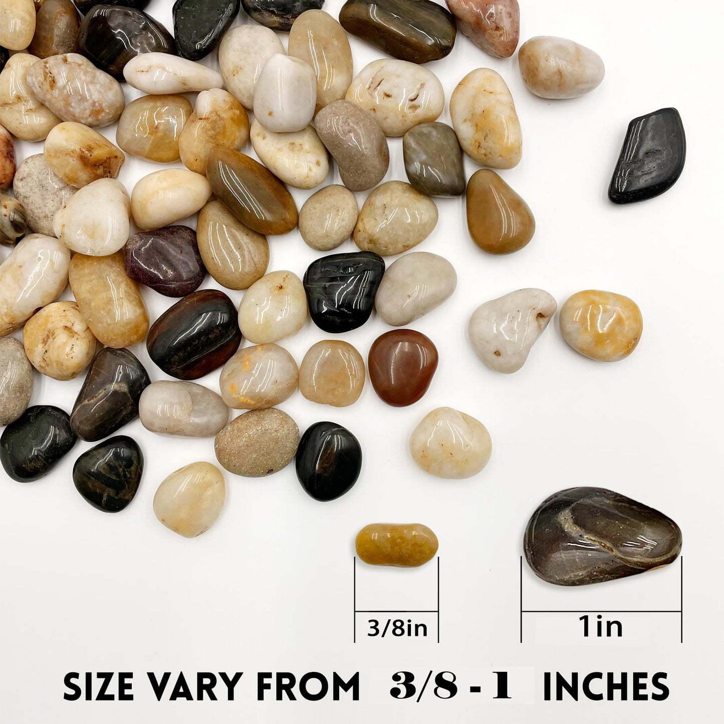 RITOLLO 12 lb River Rocks Pebbles for Indoor Plants 3/8-1 Inch Natural Aquarium Gravel Decorative Fish Tank Rocks Garden Landscaping Decor