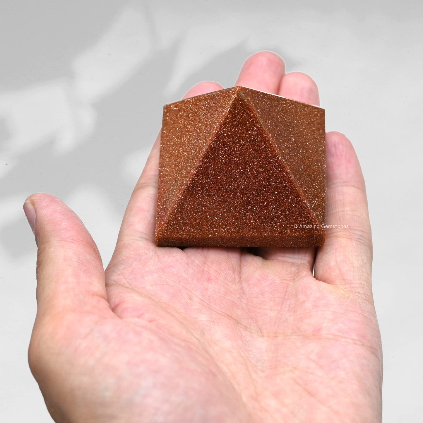 Amazing Gemstone Red Goldstone Pyramid Crystal Healing Stones - 2" Great Pyramid Figurine of Natural Stone Pyramid for Meditation, Reiki, Chakra Balancing and Crystal Pyramids Grid