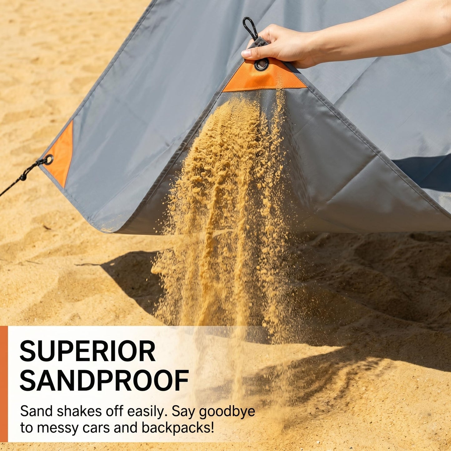 2 Pack Beach Picnic Mats (1.4x1.5M & 1.4x2M) with Storage Bag, Waterproof Sandproof Lightweight Foldable Tarp for Outdoor Camping, Hiking, Travel, Festivals