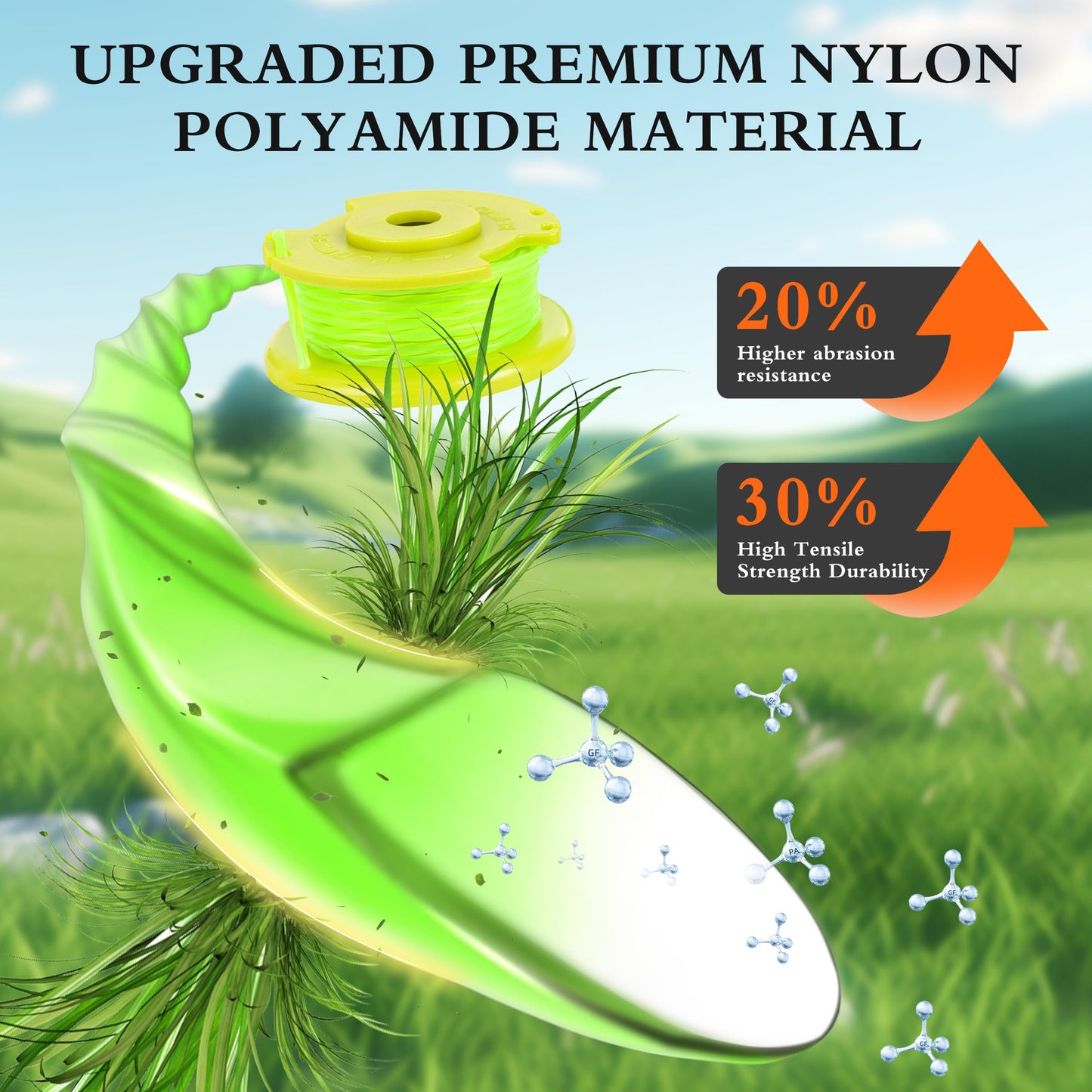 Xgunion Weed Wacker String Replacement for Ryobi One Plus+ AC80RL3 0.08'' String Trimmer Line Compatible with Ryobi Weed Wacker 18V,24V,40V Trimmers (Green)