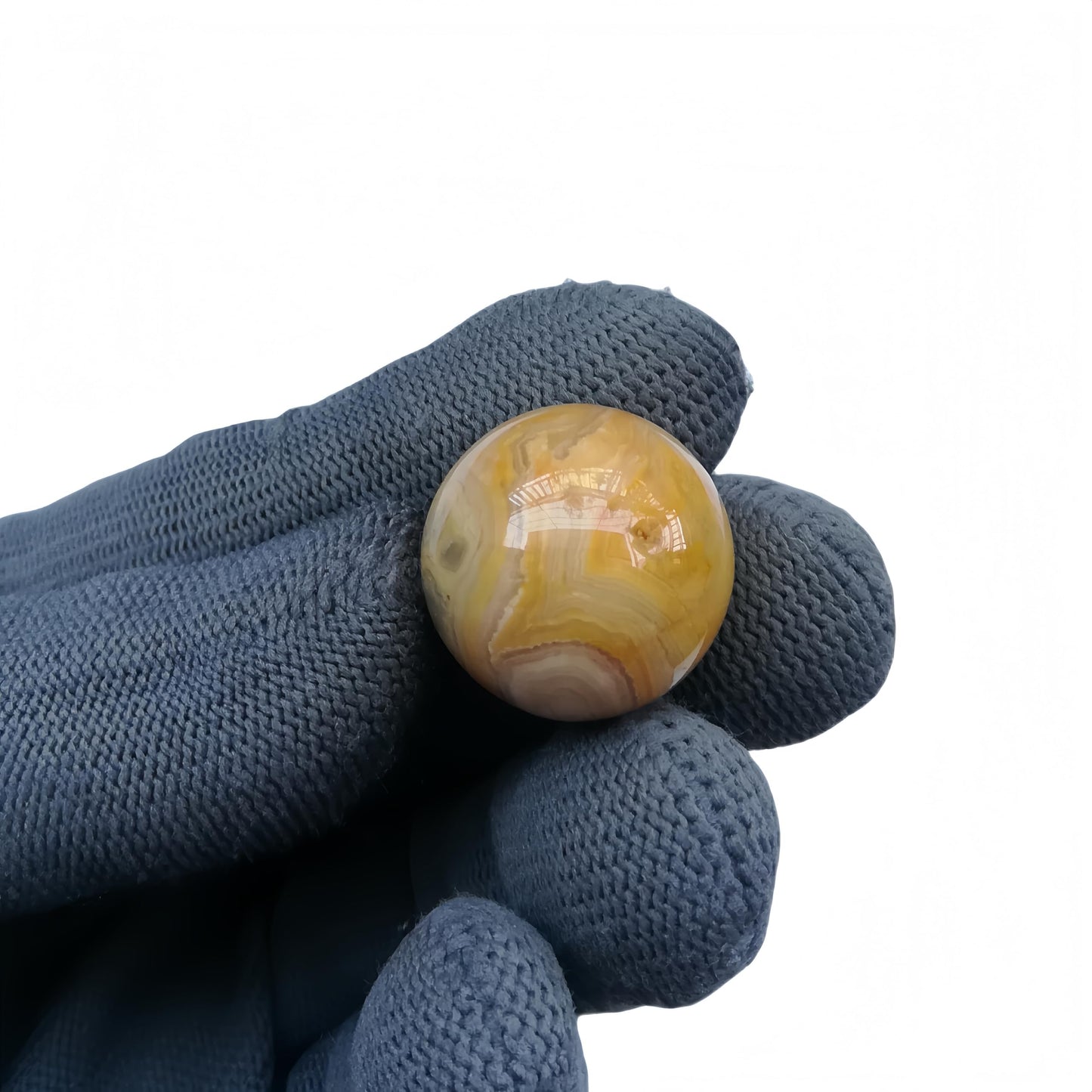 Sunshcat Natural Yellow Crazy Lace Agate 0.78 Inchs Crystals and Healing Stone Ball Set,Home Desktop Feng Shui Array Decoration(7 Pieces) ﻿