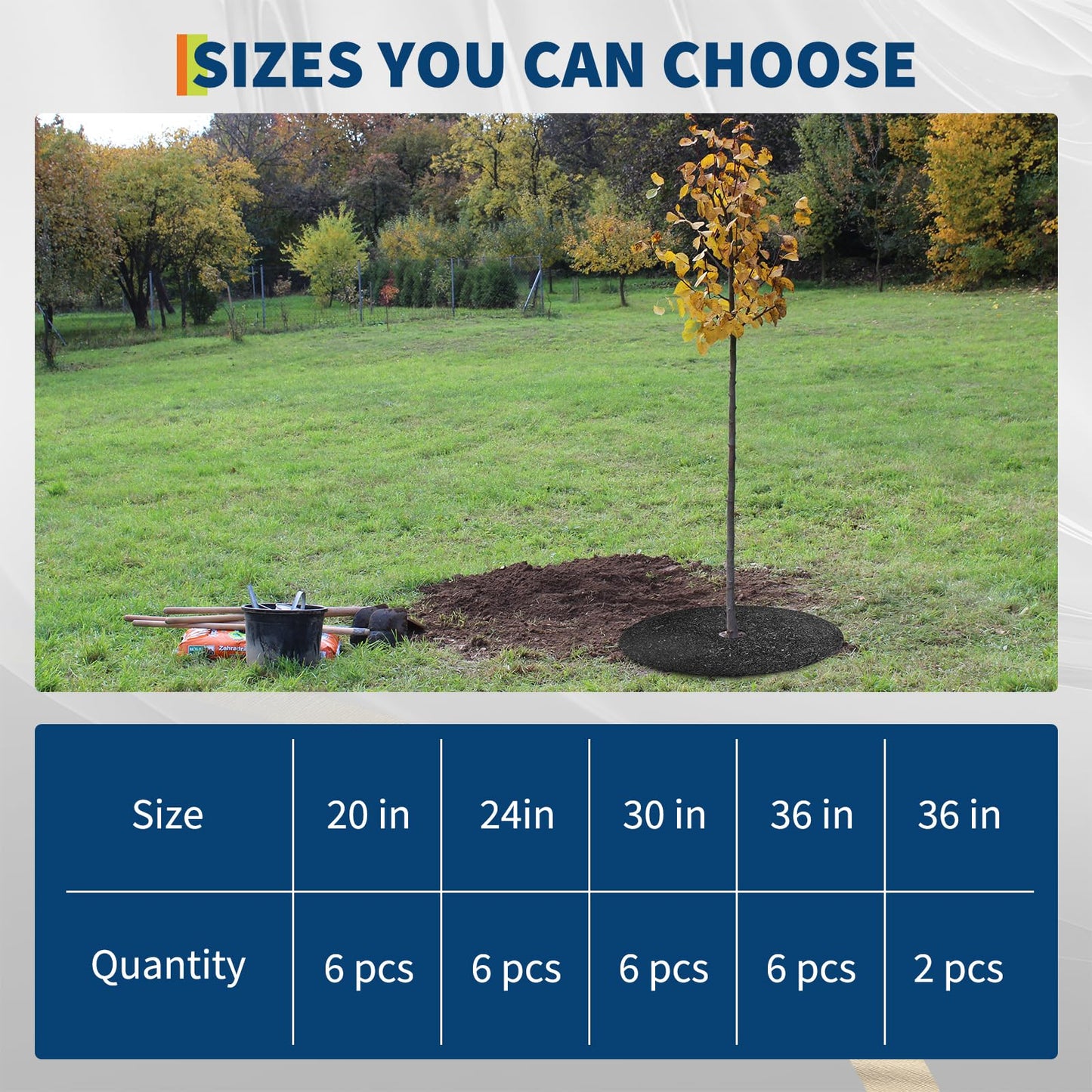 ActiveTrail 6 Pack 36" Rubber Tree Ring,Tree Mulch Mat Tree Weed Barrier for Landscaping Weed Grass Control Root Protection,No Landscape Spike Needed
