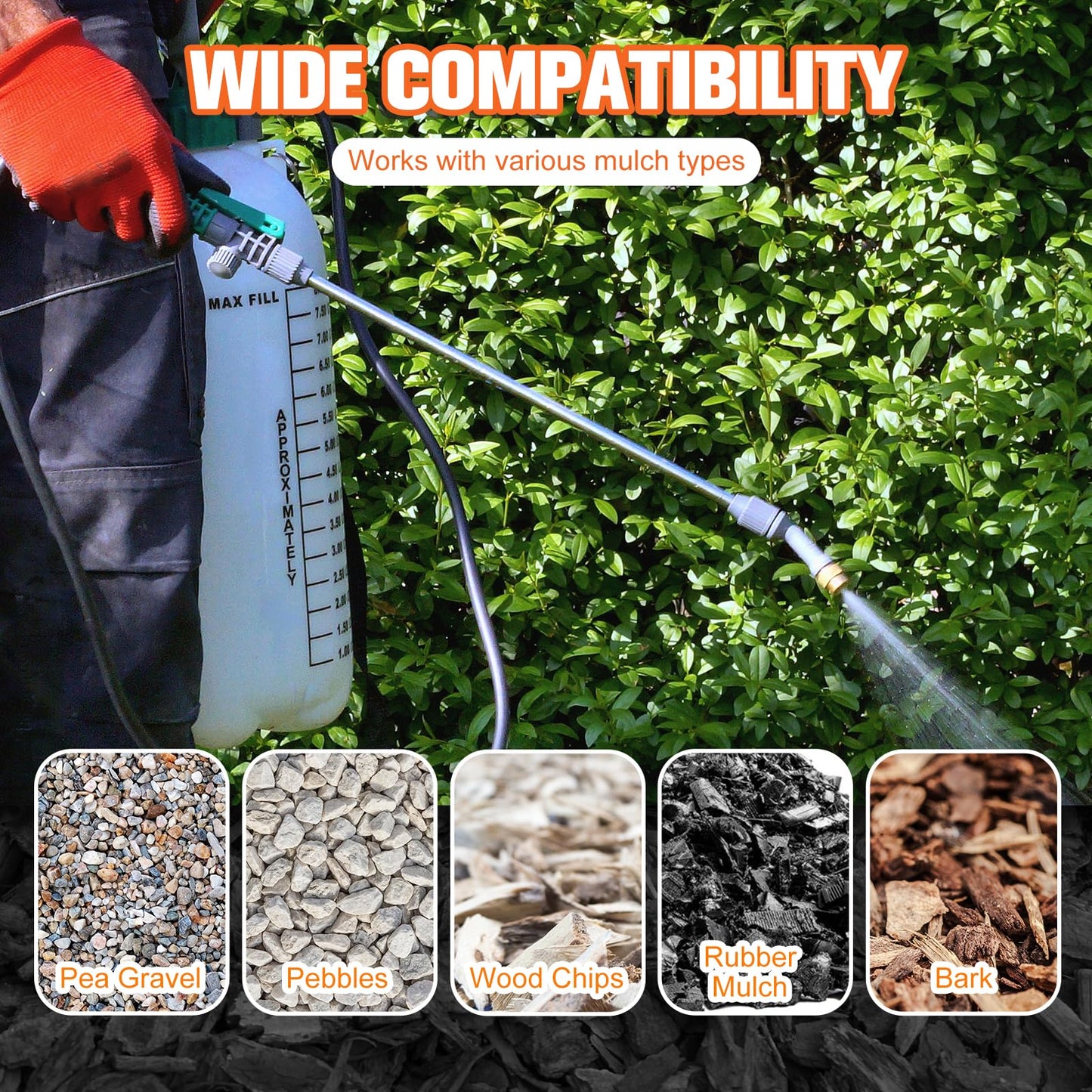 Mulch Binder, Rock Glue for Landscaping, Pea Gravel Binder 2 Gallon Max Cover, Rock Lock Landscape Adhesive for Slopes, Flower Beds, Driveway Edges, Fast Dry & Safe for Plants Pets
