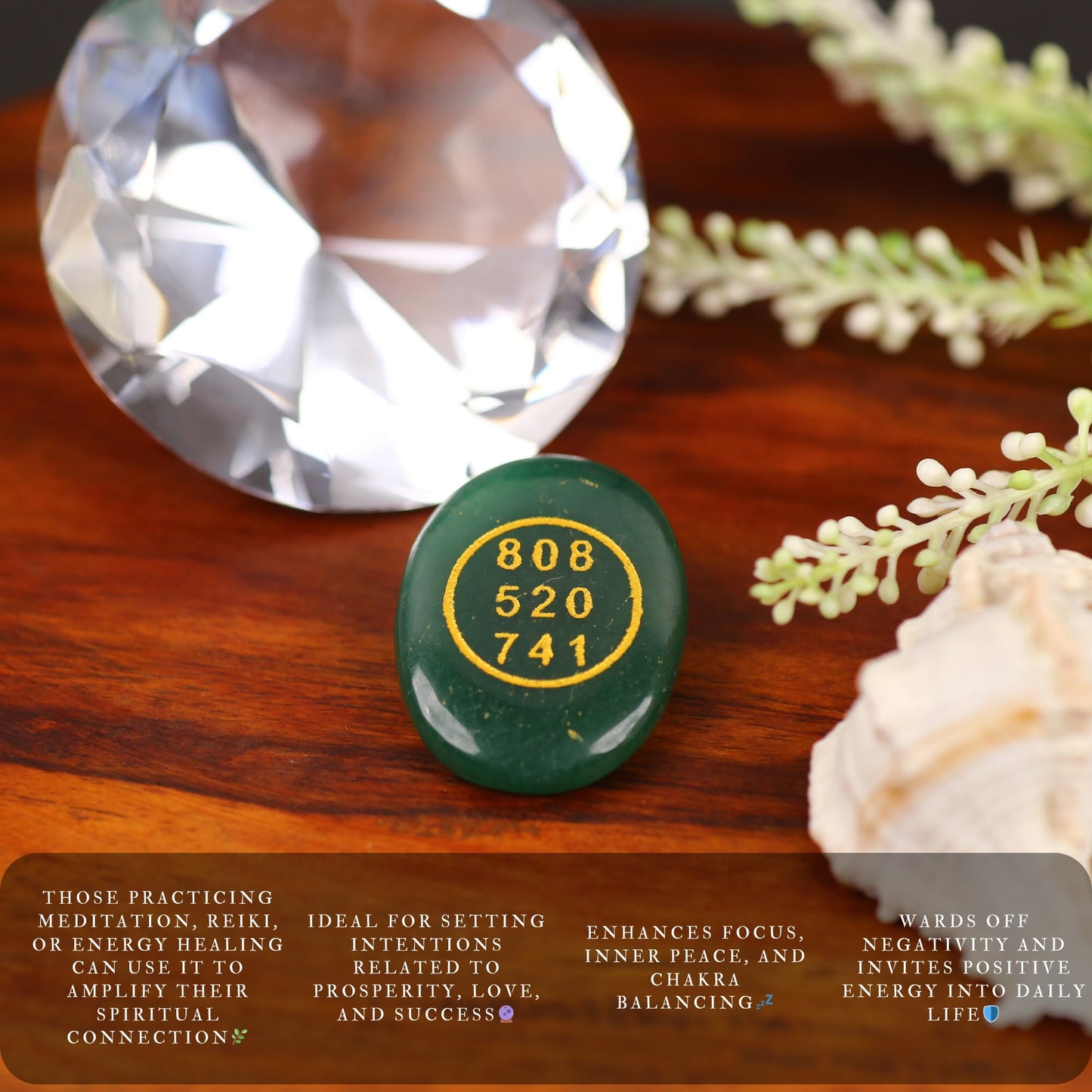 TRRYSTALS Natural Zibu Coin Green Gemstone | Spiritual Symbol Coin for Meditation, Energy Focus, Good Luck Decor | Polished Healing Stone Token for Home, Vastu & Gift Use