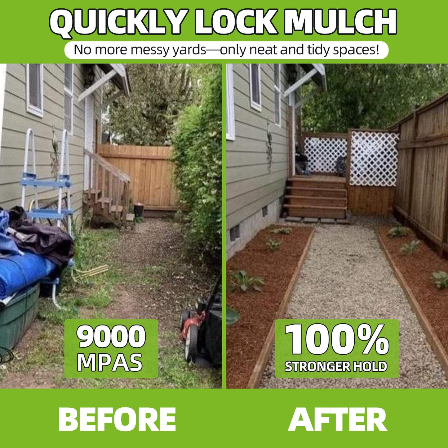 Shabebe Rock & Mulch Bond 2 Gallon, Super Concentrated Gravel & Mulch Binder for Landscaping, Water-Permeable, Pet-Safe When Dry, Weather-Resistant Mulch Lock for Gardens & Pathways
