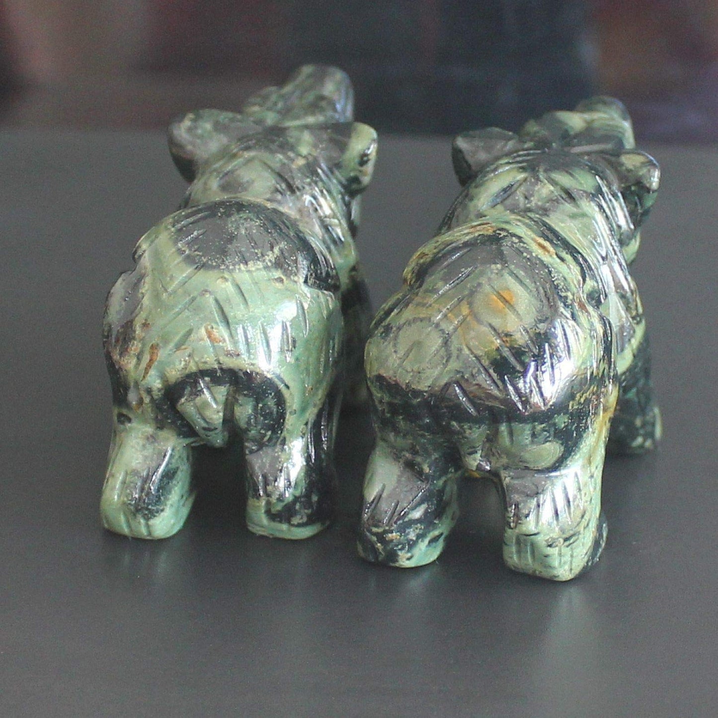 2'' Hand Carved Mixed gemstome Crystal Bear Figurine Animal Carving (kambaba Jasper)