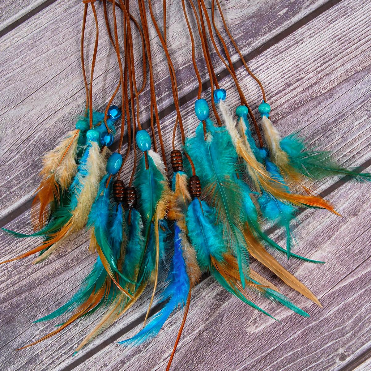 MEXIDAWN 2 Pack DIY Feather Dream Catcher Kits Turquoise Wall Hanging Boho Decor Handmade Dream Catcher for Adults