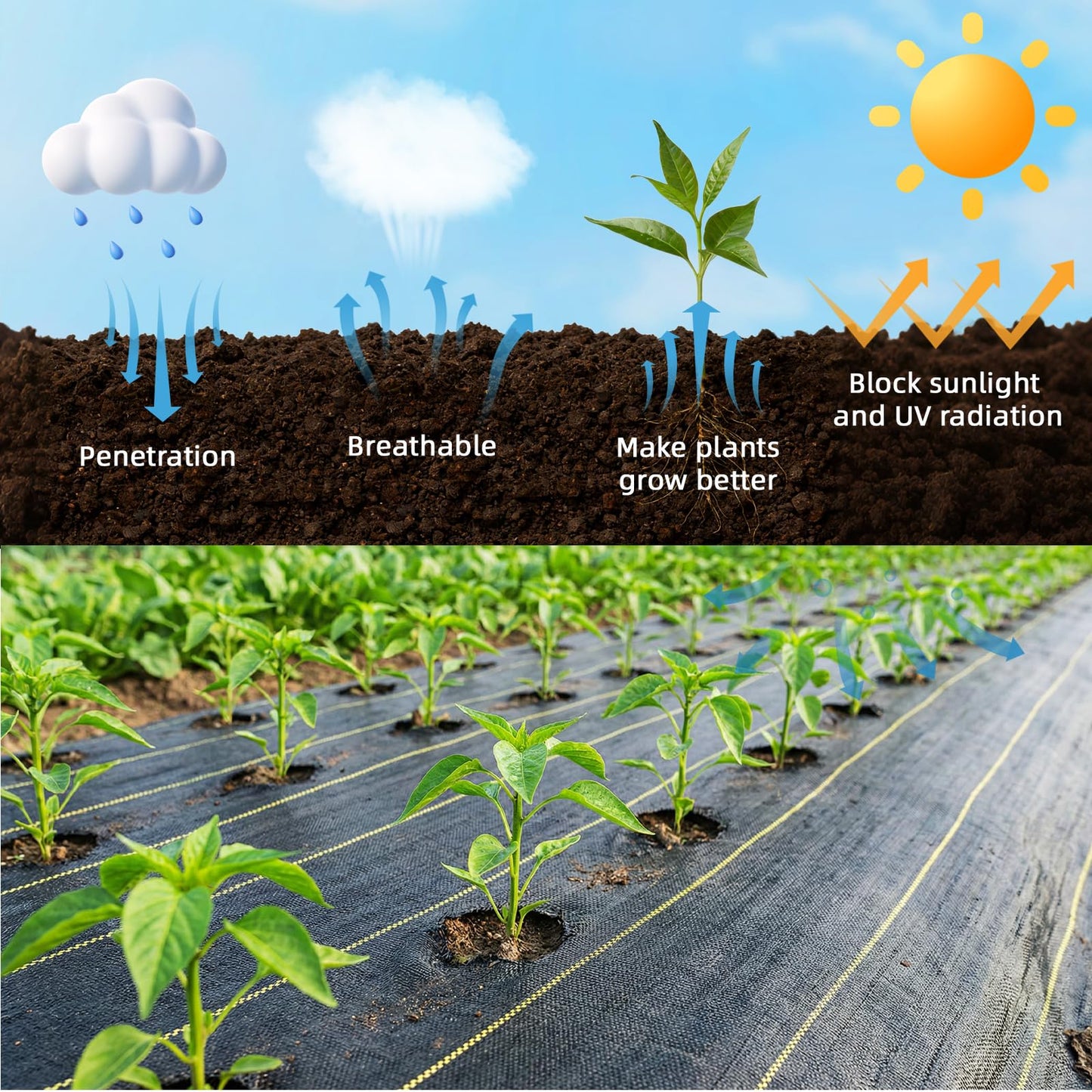 Shade&Beyond 4ftx300ft Weed Barrier Fabric, 3.5oz Heavy Duty Permeable Landscape Fabric, Woven UV Resistant Ground Cover with Staples for Gardens/Yards/Landscaping