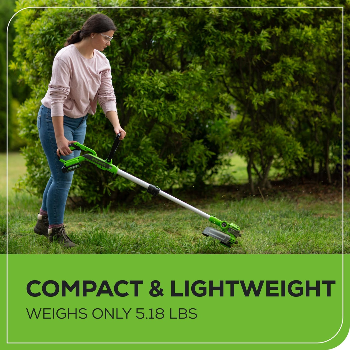 Greenworks 24V Cordless String Trimmer/Edger (Gen 2), 12" Cutting Width, Ultra-Light 6 lbs Design, with 2.0Ah Battery & Charger Included