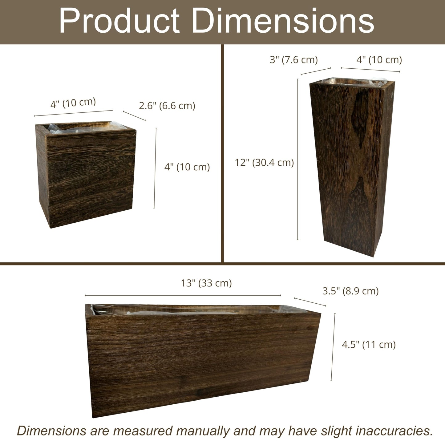 LaLaGreen Wood Planter Box for Plants (8 Pack) Wooden Wall Hanging Planters for Indoor Plant Holder Vase for Dried Flowers, Modern Country Rustic Wall Decor Living Room Bedroom Office Home Garden