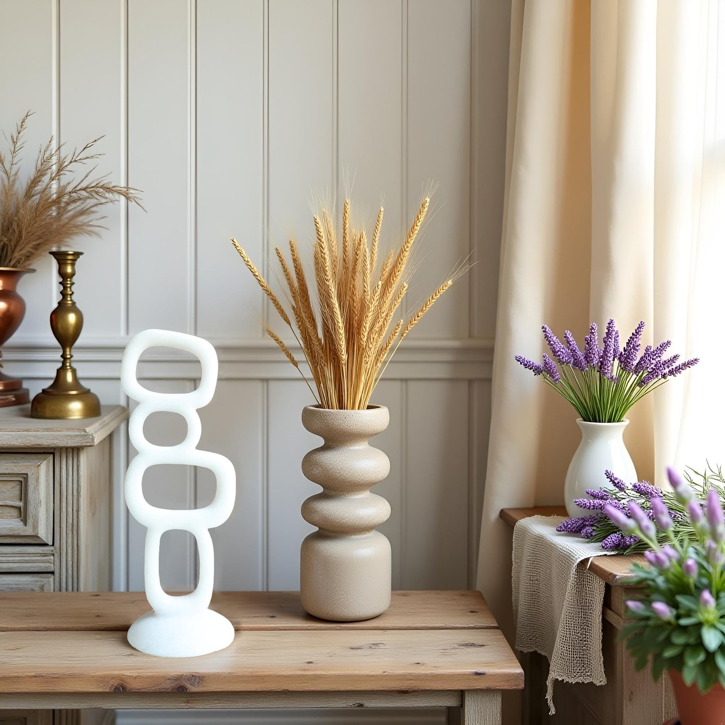 14'' Abstract Decorative Sculpture Ornament, Modern Art Statue Table Decor with Base, Accent Figurine for Dining Room Living Room Office Centerpiece ,Home Decor,Coffee Table Statues,Desk Decor