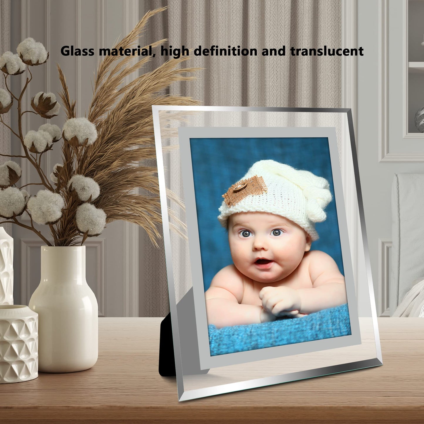 Vienrose 4x6 Picture Frame Set of 2, Clear Glass Photo Frames with Silver Edge, Horizontal or Vertical Display for Tabletop, Desk, Home, Office Decoration