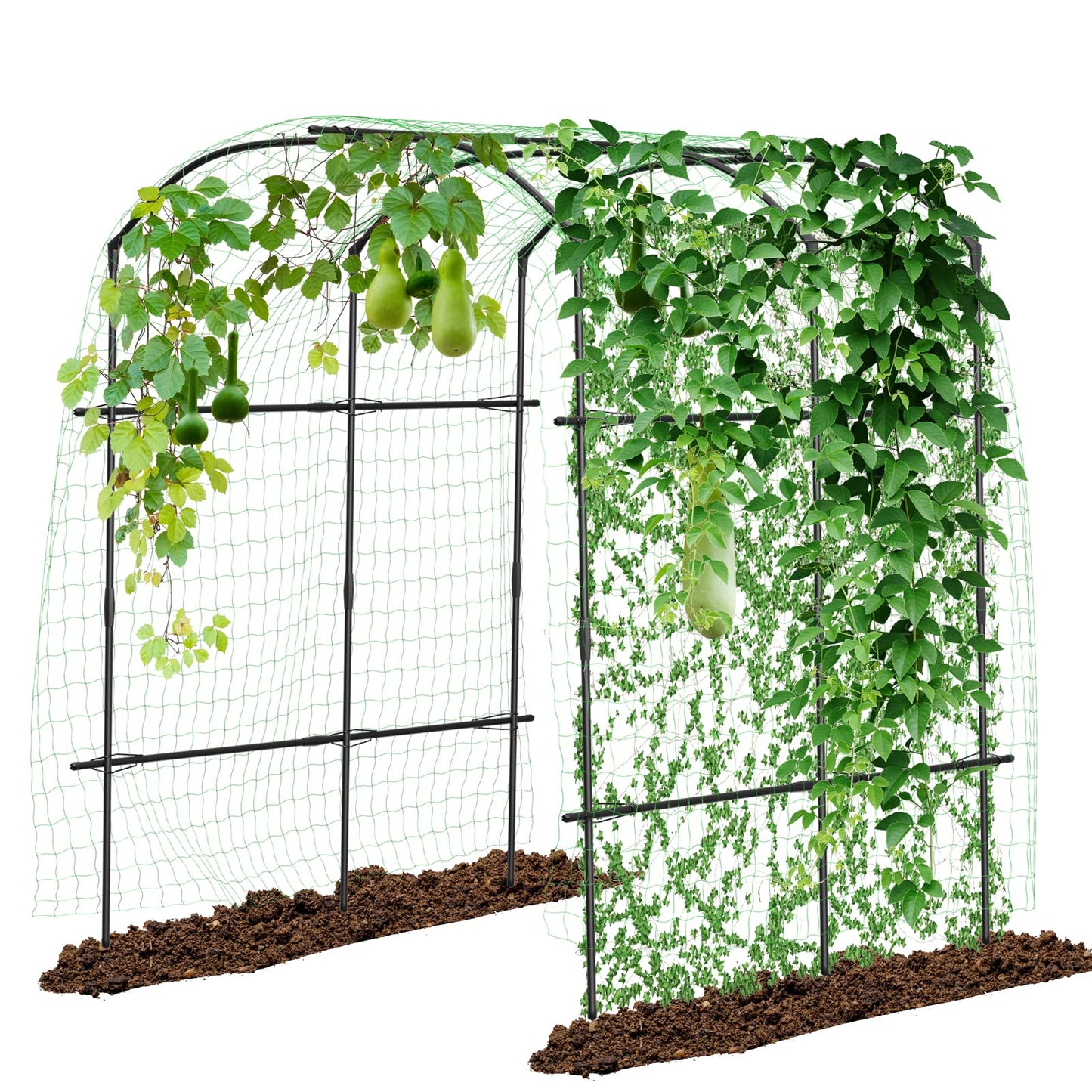 DoCred Tall Garden Arch Trellis for Climbing Plants, 87in Tall Metal Plant Support Trellis Archway for Climbing Vine Vegetable/Fruit/Flower Outdoor Yard Lawn Garden Arch Tunnel Trellis