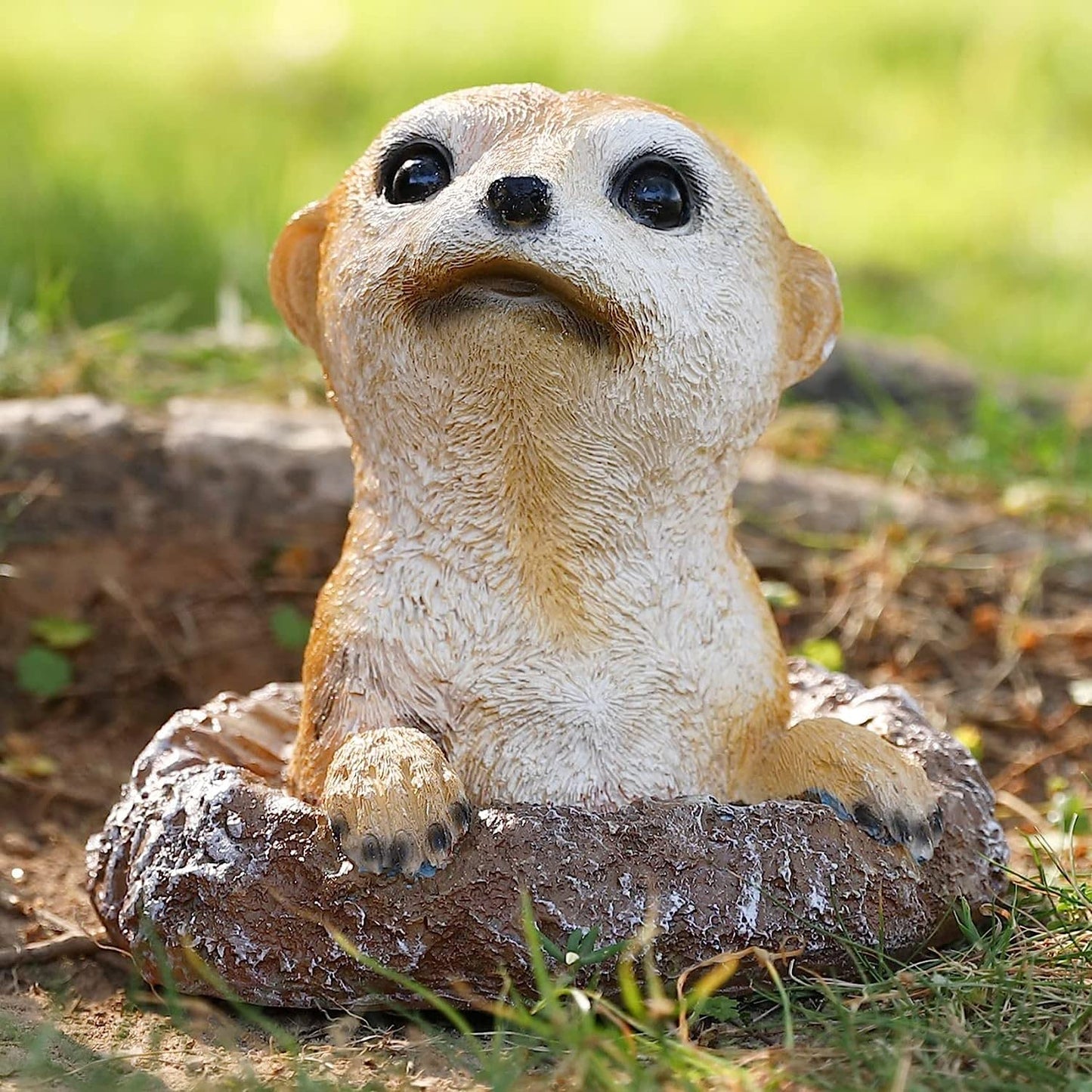 BLLTLLW Meerkat Statue Garden Decor Lawn Animal Sculpture Ourdoor Decoration Funny Yard Ornaments Resin Figurine for Garden or Home 5.3inch