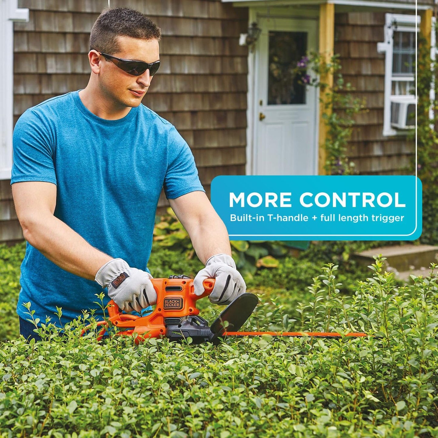 BLACK+DECKER Electric Hedge Trimmer, 16-Inch 3.0 Amp Compact Corded Power Hedge Trimmer (BEHT100)