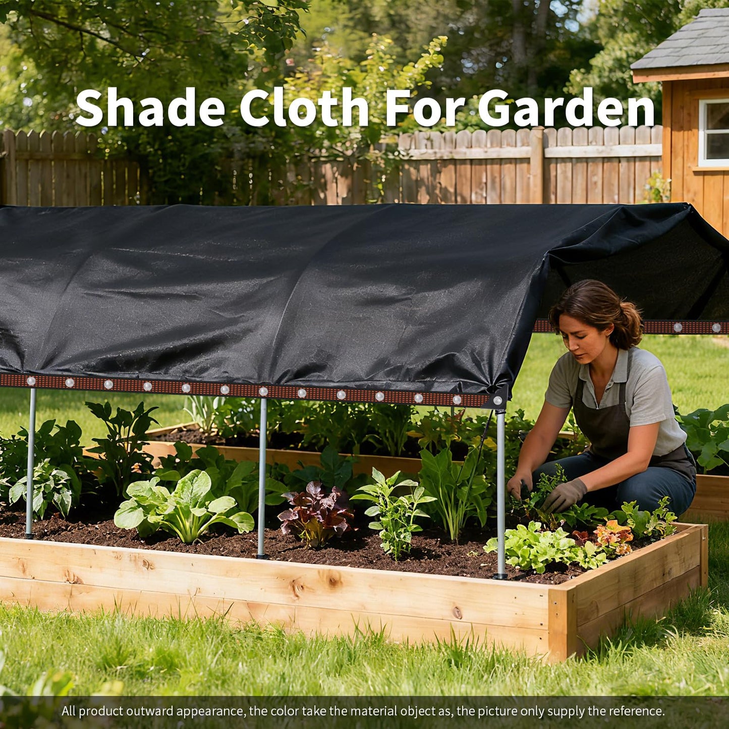 90% Shade Cloth,9.8x19.7ft Tear Resistant Sun Shade Net with Reinforced Grommet,Durable Garden Shade Tarp Cover for Greenhouse,Plant Cover, Chicken Coop,Patio and Pergola,Black