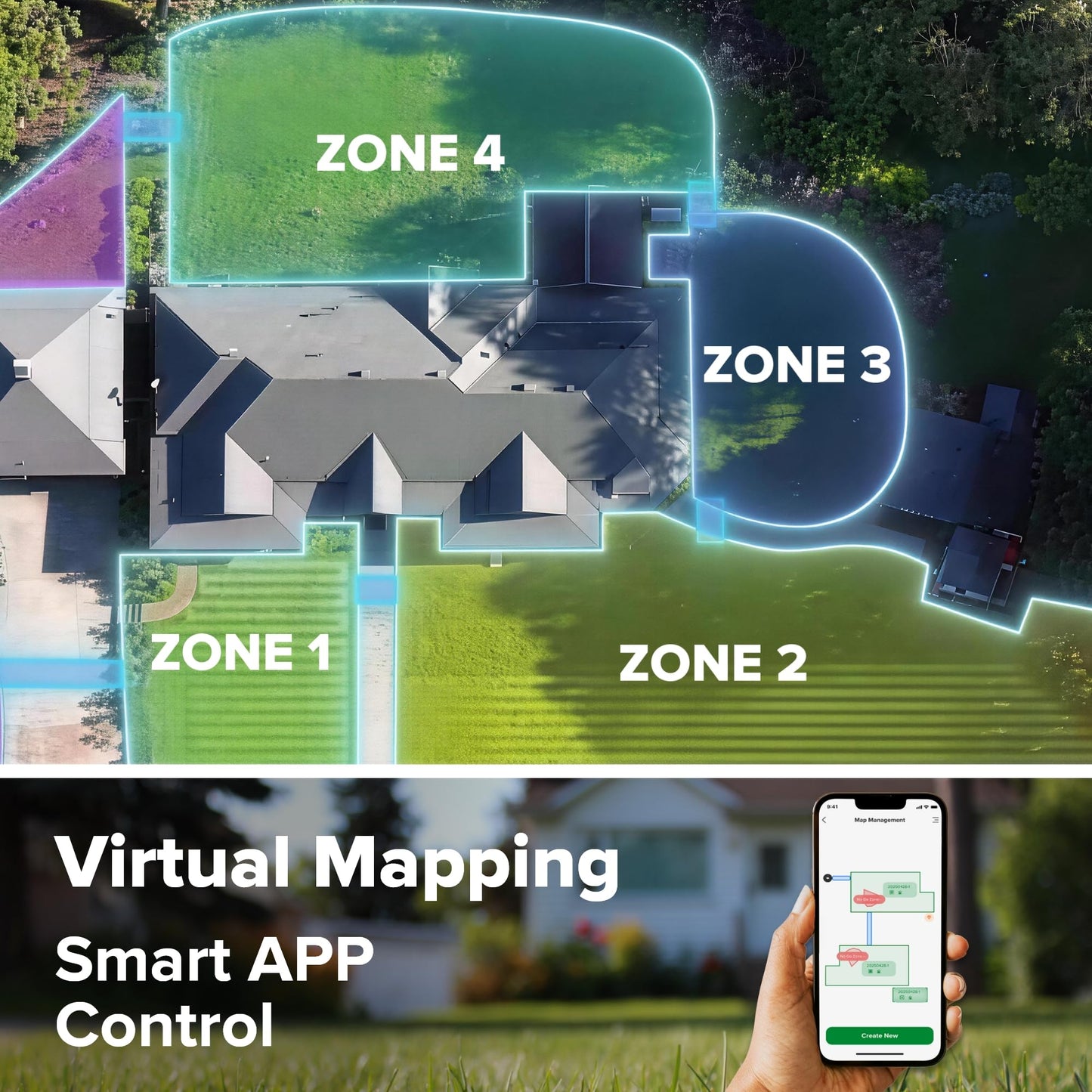 Greenworks C30Z Wire-Free Robotic Lawn Mower, up to 3/4 Acre, RTKVision Navigation, 24-Degree Slope Climbing, Smart Obstacle Avoidance, App Control with Electric Height Adjustment