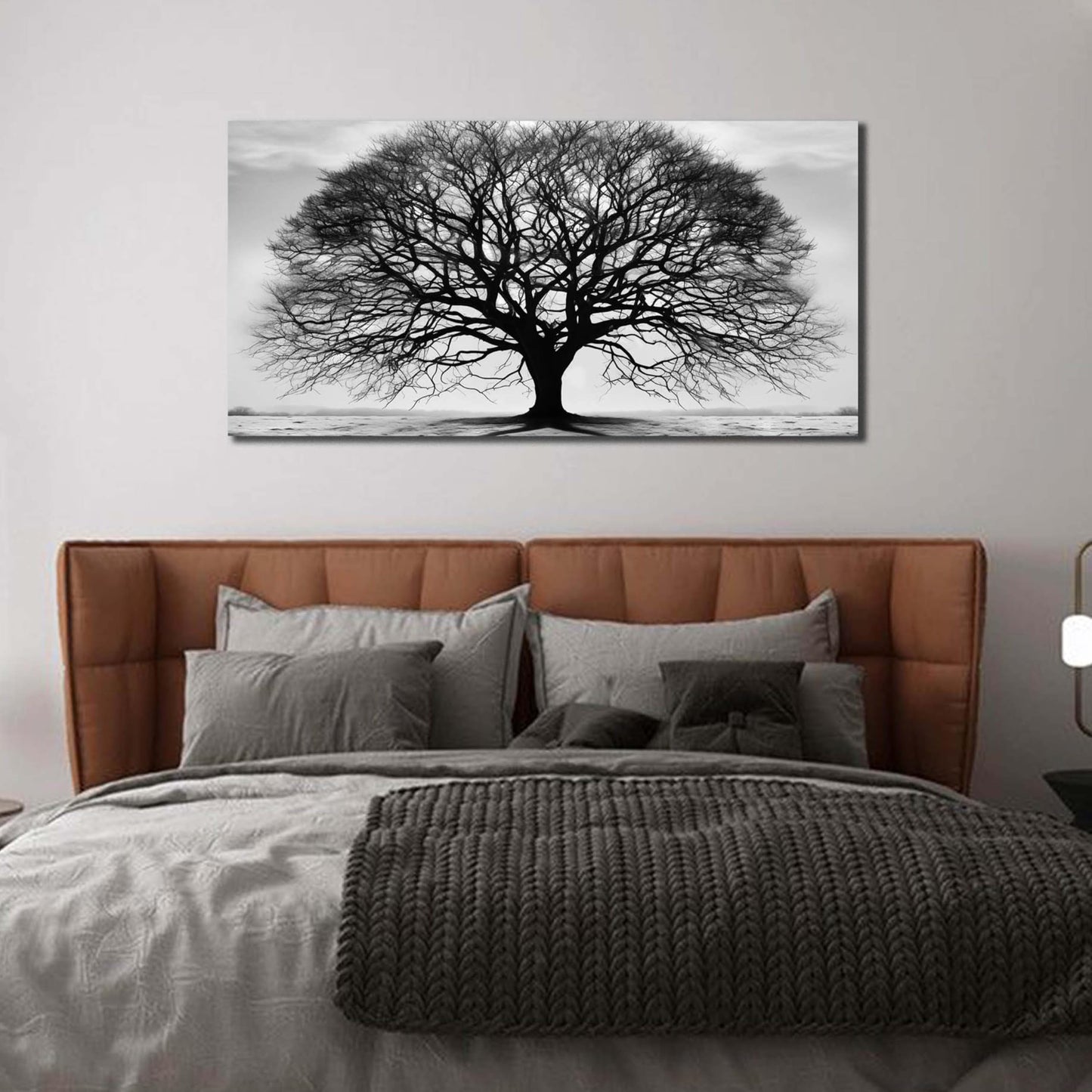 Prepeyssee Tree of Life Wall Art Large Artwork Black and White Wall Art Modern Landscape Nature Canvas Prints Decor for Living Room Bedroom Office Ready to Hang 20"x40"