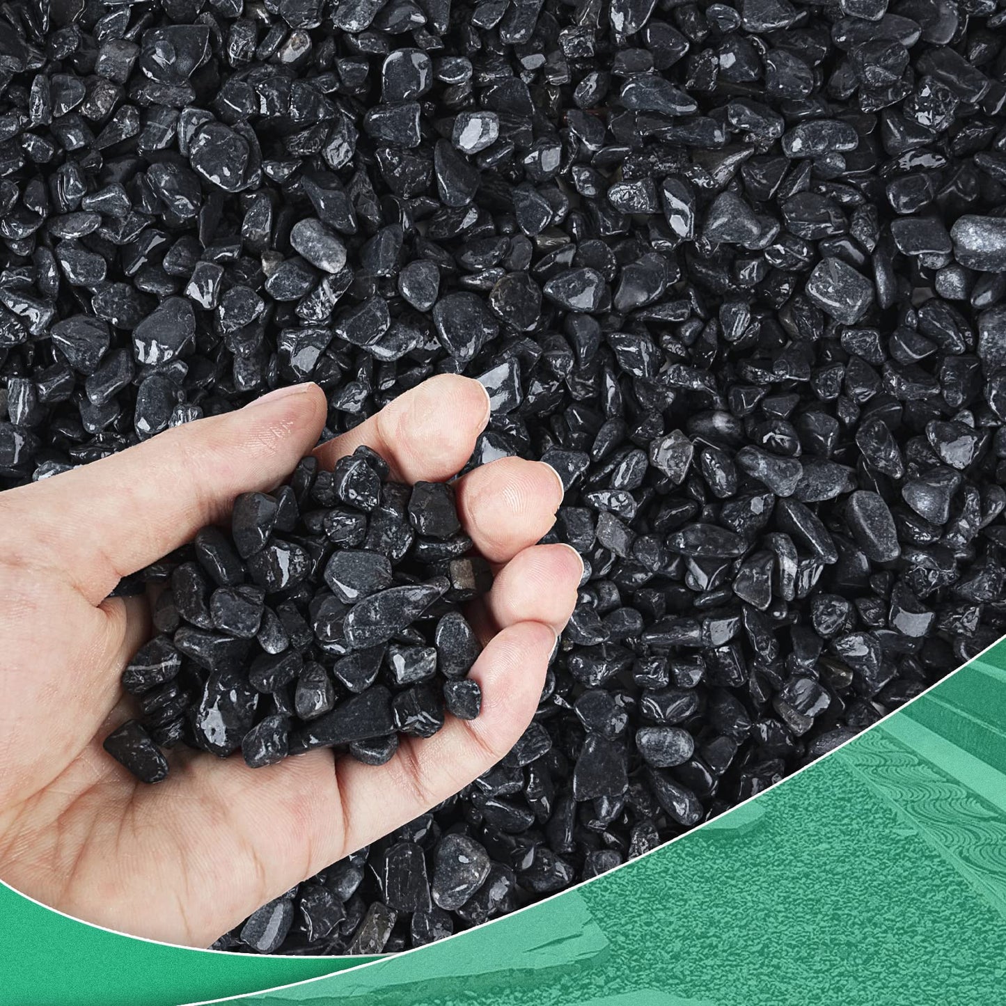 Succulent Rocks for Plants Tiny Pebbles for Planters 7.8LB Pea Gravel Bulk Course Sand Soil Small Decorative Stones for Indoor Bonsai Pots Cactus Top Dressing Aquarium Garden Landscape, Black
