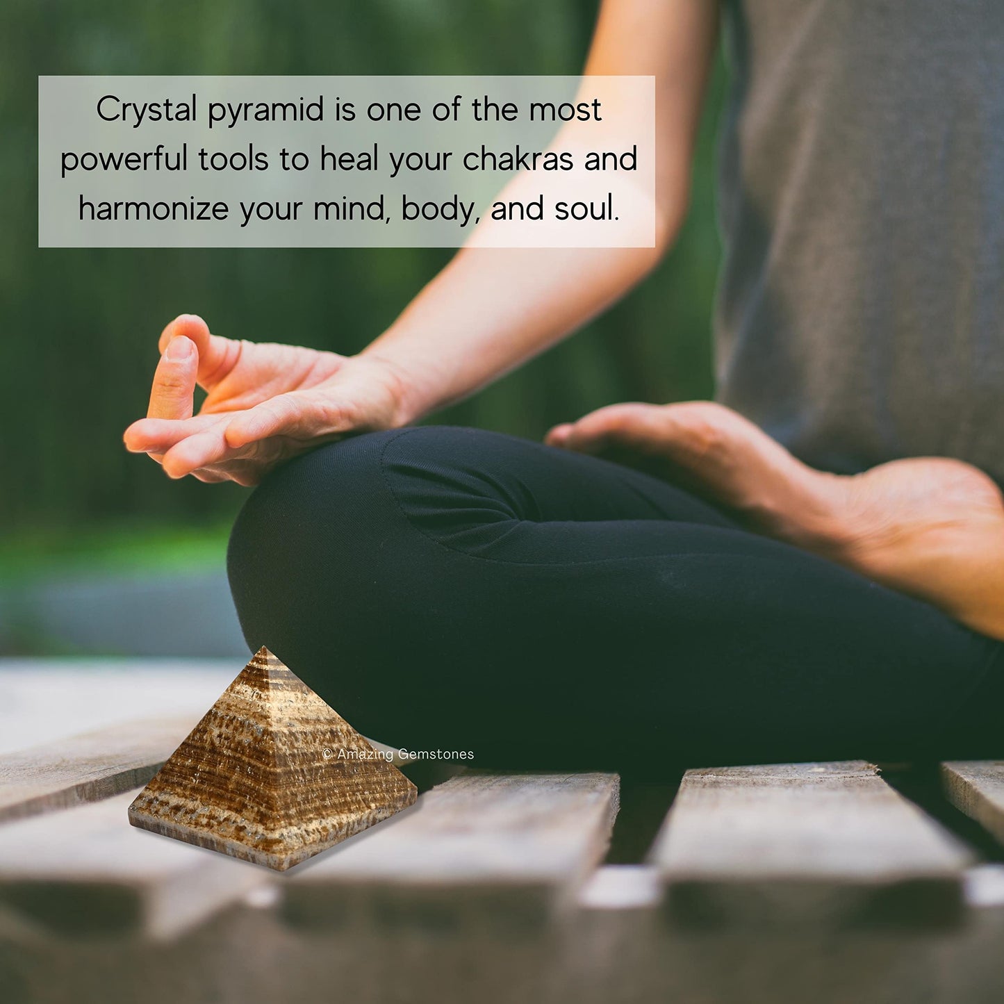 Amazing Gemstone Aragonite Pyramid Crystal Healing Stones - 2" Great Pyramid Figurine of Natural Stone Pyramid for Meditation, Reiki, Chakra Balancing and Crystal Pyramids Grid