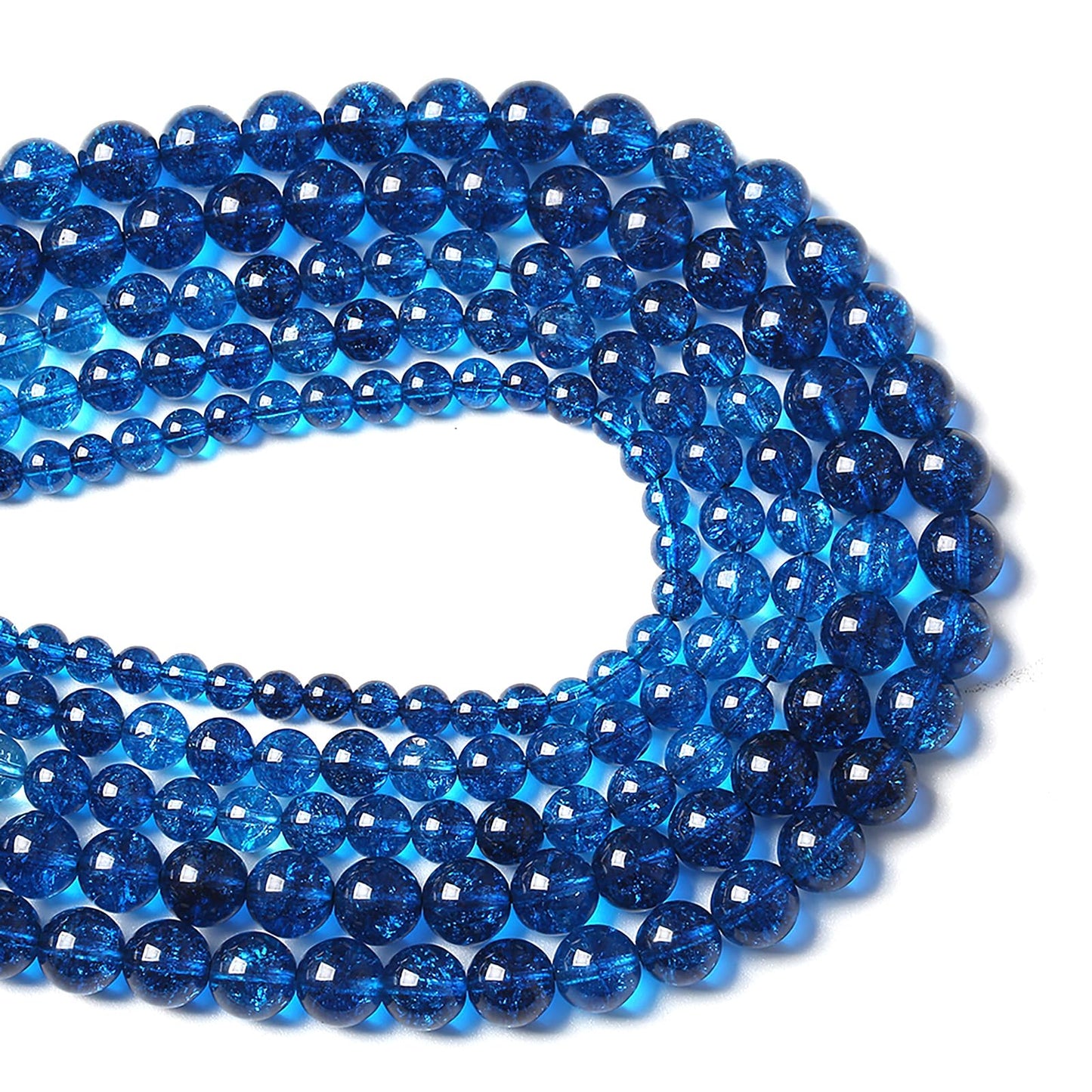 8MM 46PCS Natural Stone Blueberry Crystal Beads Quartz Power Loose Beads for Jewelry Making DIY Bracelet