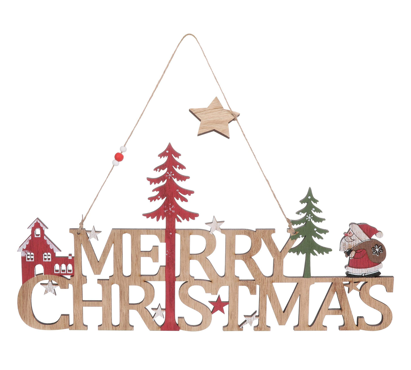 Wooden Merry Christmas Signs (16.5 Inch Santa)