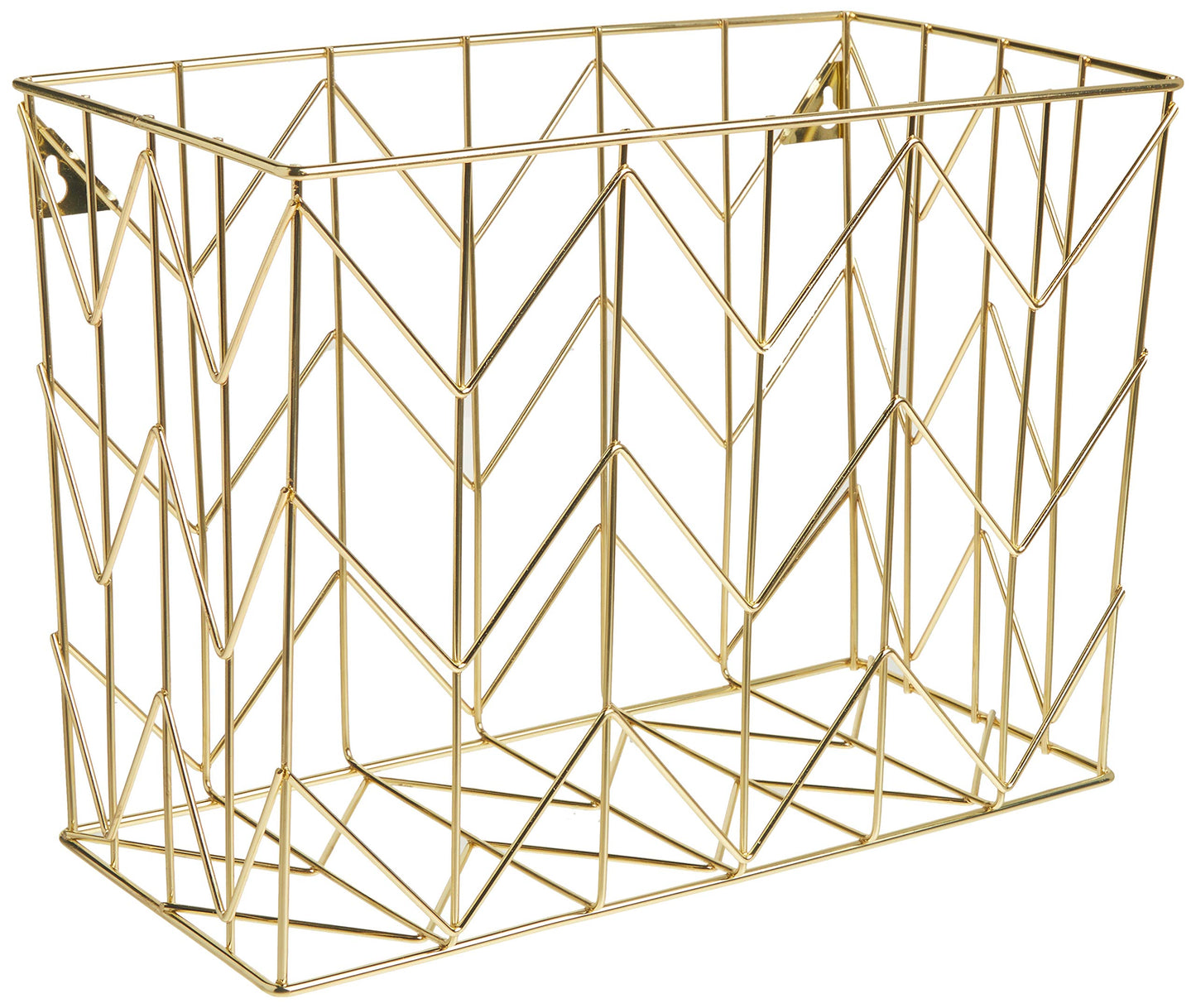 U Brands Desktop Hanging File Organizer, Gold Wire Metal Letter Size File Holder, Steel Wire Document & Folder Organizer for Office Desk, Home, Classroom
