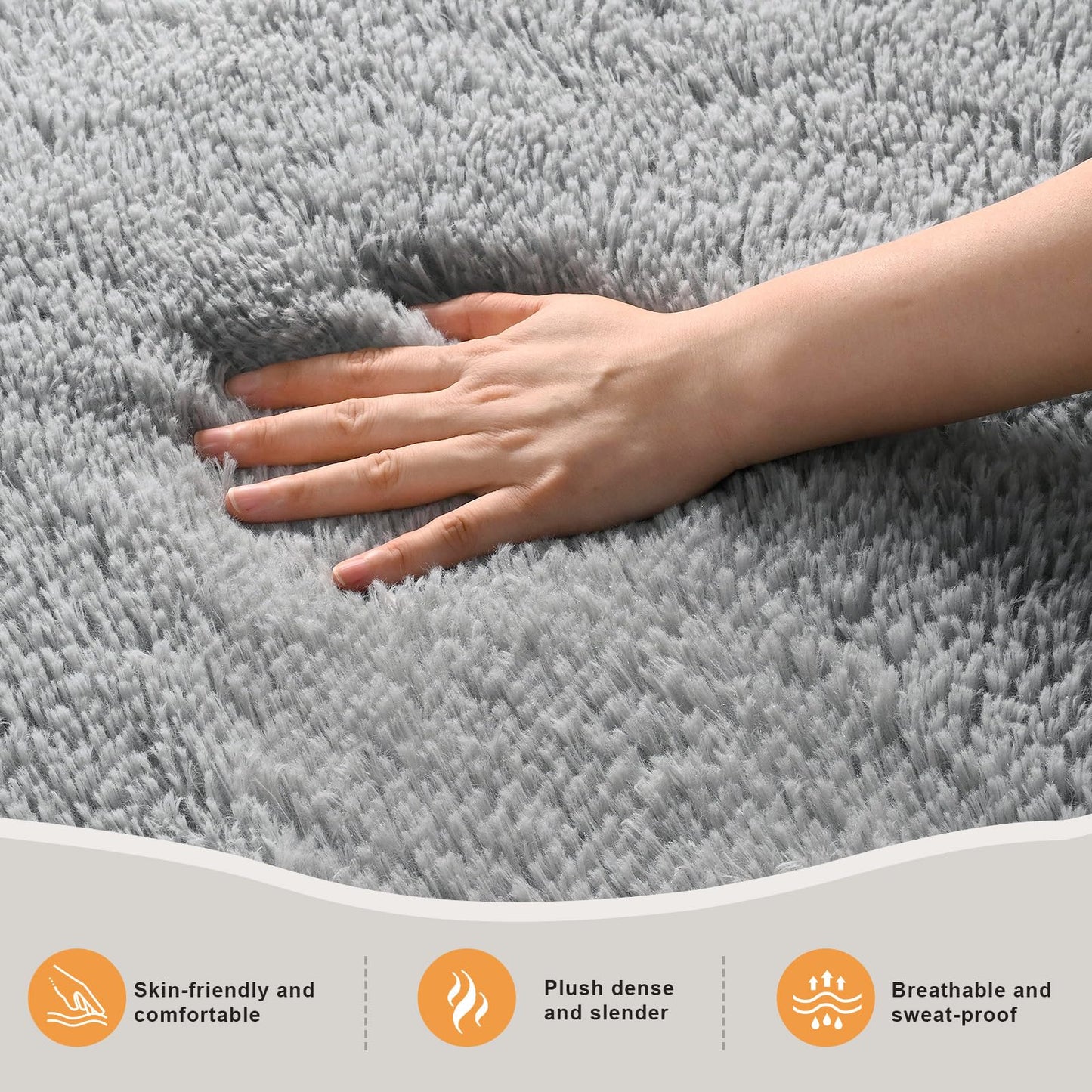 Zentavio Area Rugs for Living Room Grey Rugs for Bedroom Large 5x8 Carpet Fluffy Furry Soft Shag Aesthetic Plush High Pile Gray Throw Rug for Nursery Kids Room Dorm