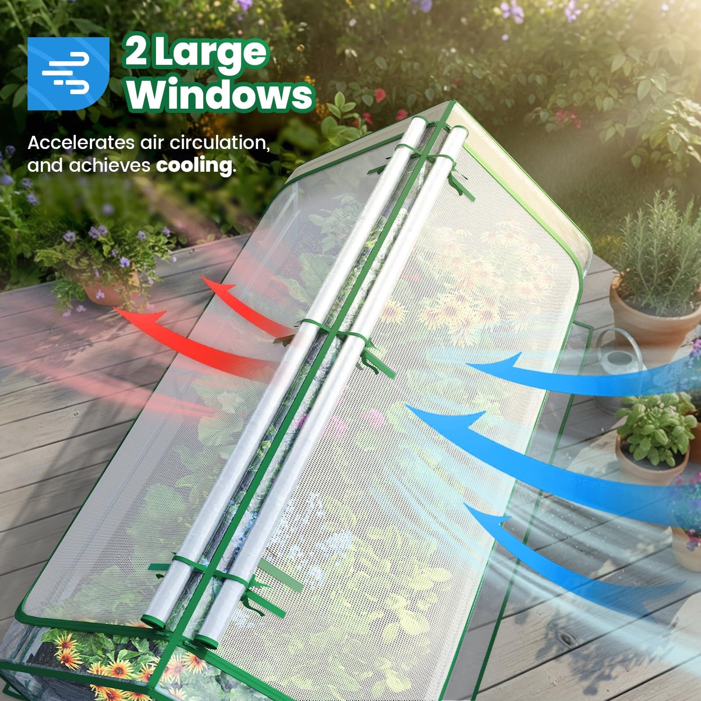 Quictent Raised Garden Bed Galvanized Raised Beds for Gardening Vegetables with Cover 6x3x2 ft Tall Metal Planter Box Outdoor Use (Clear)