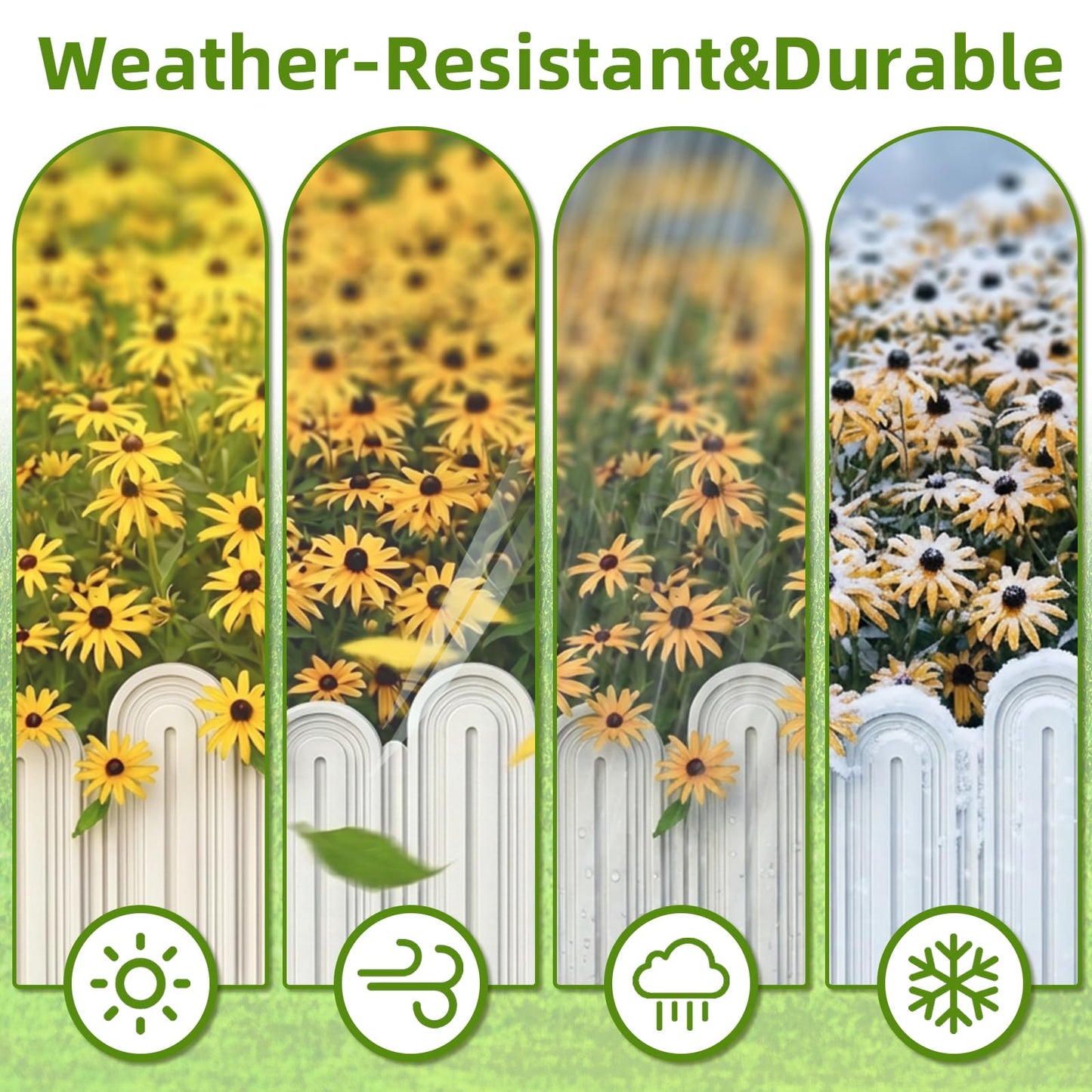 Ruppence 20Pcs 21ft (5.5'' Exposed Height) White Garden Edging Border, Plastic Landscape Edging, Can 90° Installation, for Flower Bed Edging,Yard Decorative Border