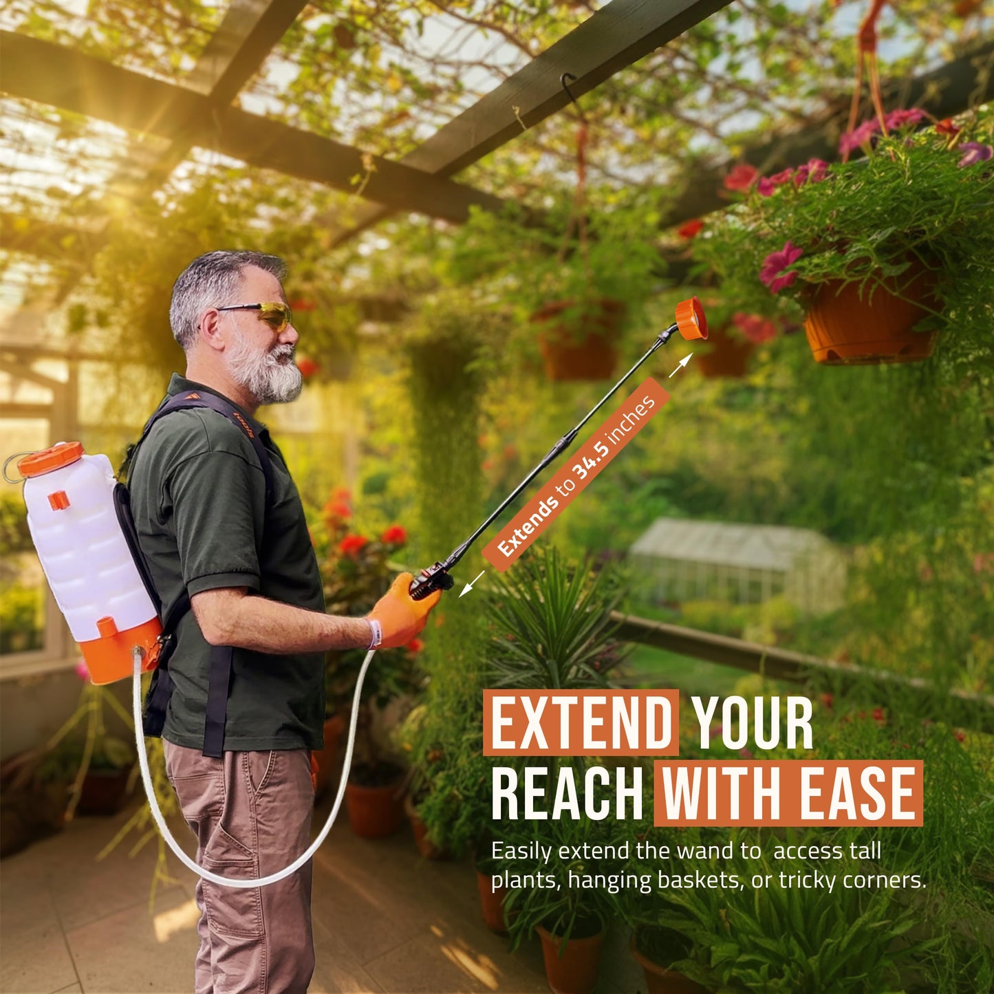 PetraTools 3 Gallon Battery Powered Backpack Sprayer in Lawn and Garden - HD3000 - Long Battery Life & Padded Straps for Comfort - Electric Sprayer w/ 6 Spray Nozzles & 80PSI (3 Gallon)