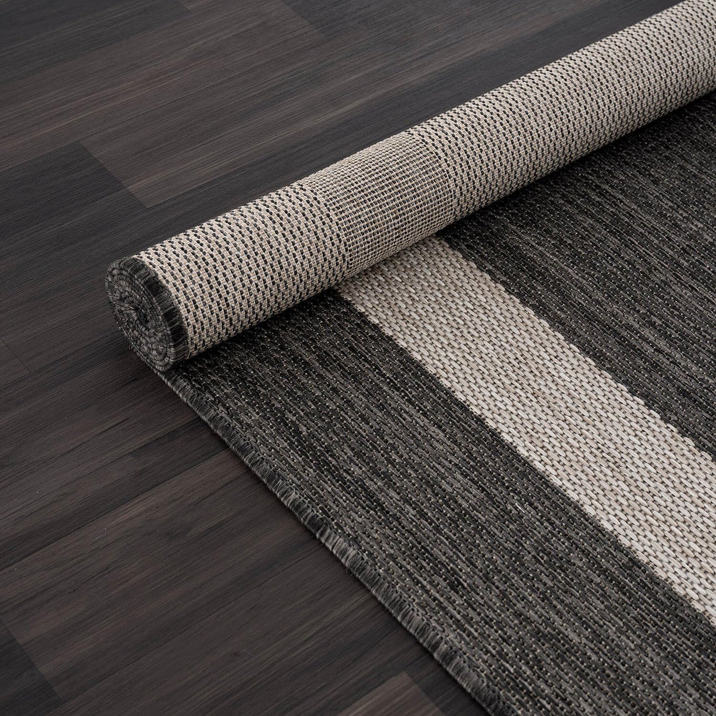 CAMILSON Outdoor Rug 10x14, Large Modern Outside Rugs for Patios Porches Waterproof Durable Washable Non-Shedding, Easy-to-Clean Indoor Outdoor Area Carpet (10 x 14, Bordered - Dark Gray/Light Gray)