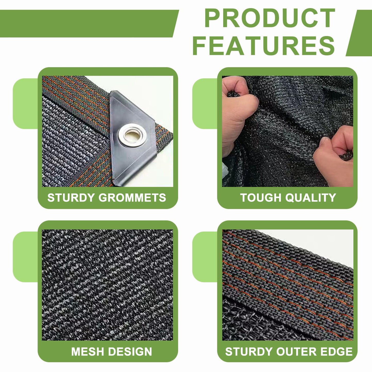 DGSL 40% Shade Cloth Greenhouse Shade Cover with Grommets - 20Ft x 20Ft Mesh Tarp for Pergola, Patio Plants, Chicken Coop, Garden, Outdoor, Backyard