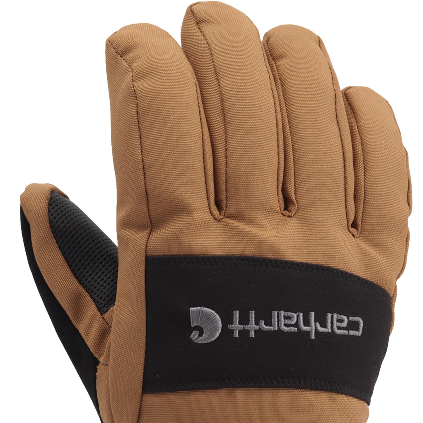 Carhartt Men's Waterproof Insulated Knit Cuff Glove, Brown Black, Medium