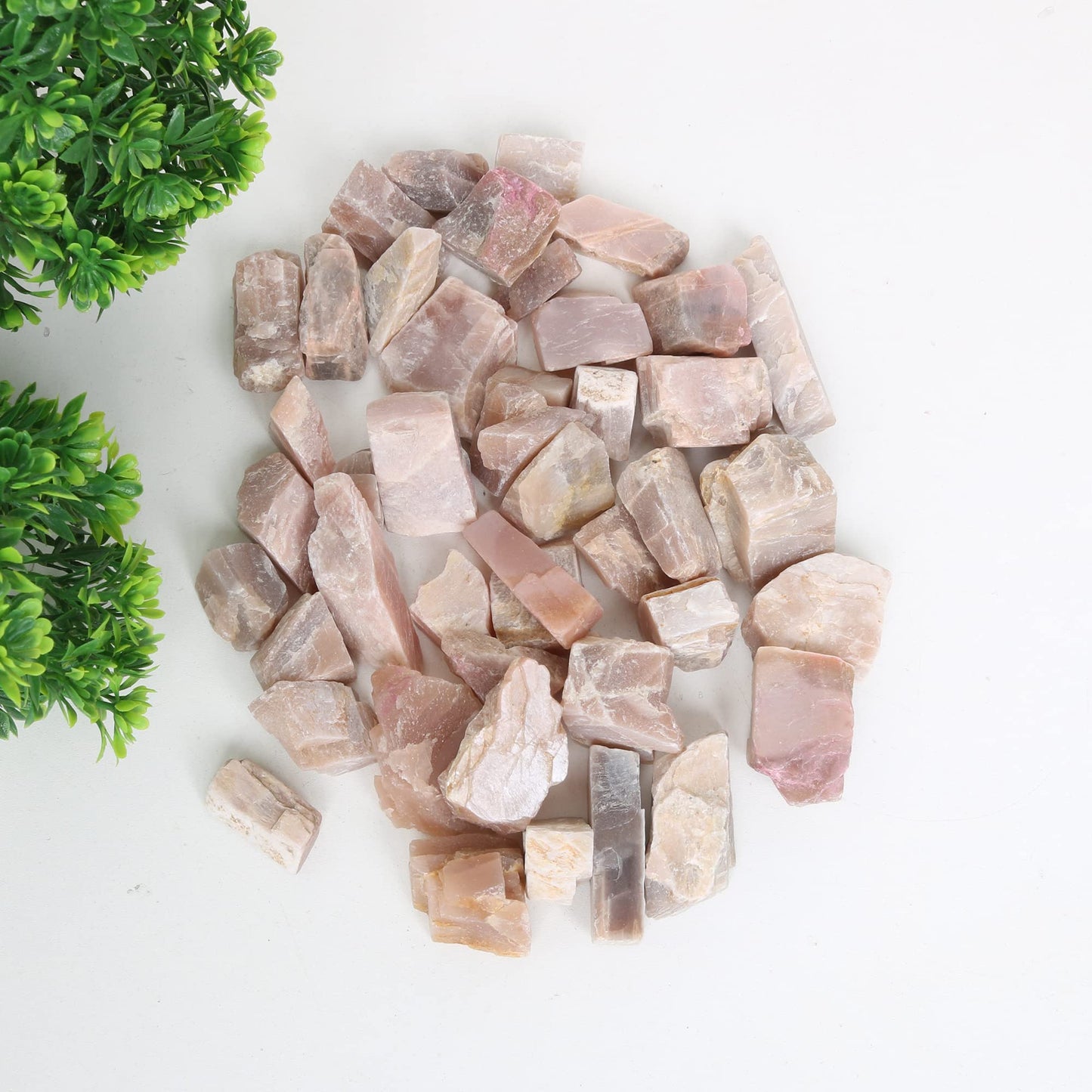 REAL-GEMS Natural Raw Healing Crystals Rough Stones for Tumbling, Cabbing, Polishing, Wire Wrapping, Wicca & Reiki Crystal Healing, Mix Gemstones,7 Chakra (Bi Color Moonstone)