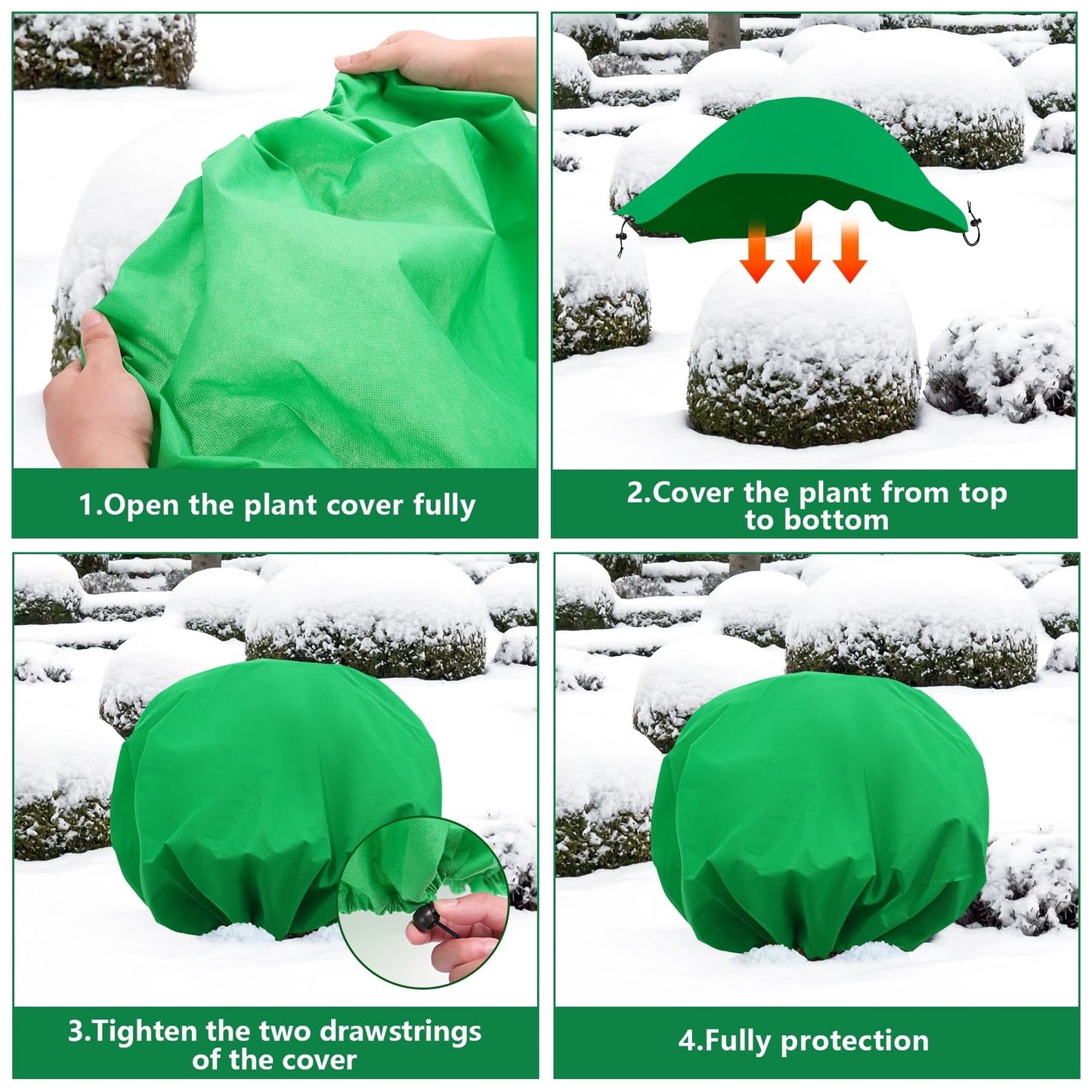 NNG 2PCS 8.1ft Dia. Round Winter Plant Covers Reusable Tree Freeze Protection with Drawstring Potted Plant Frost Blanket Outdoor Shrub Plant Cover for Winter Garden Potted Vegetable
