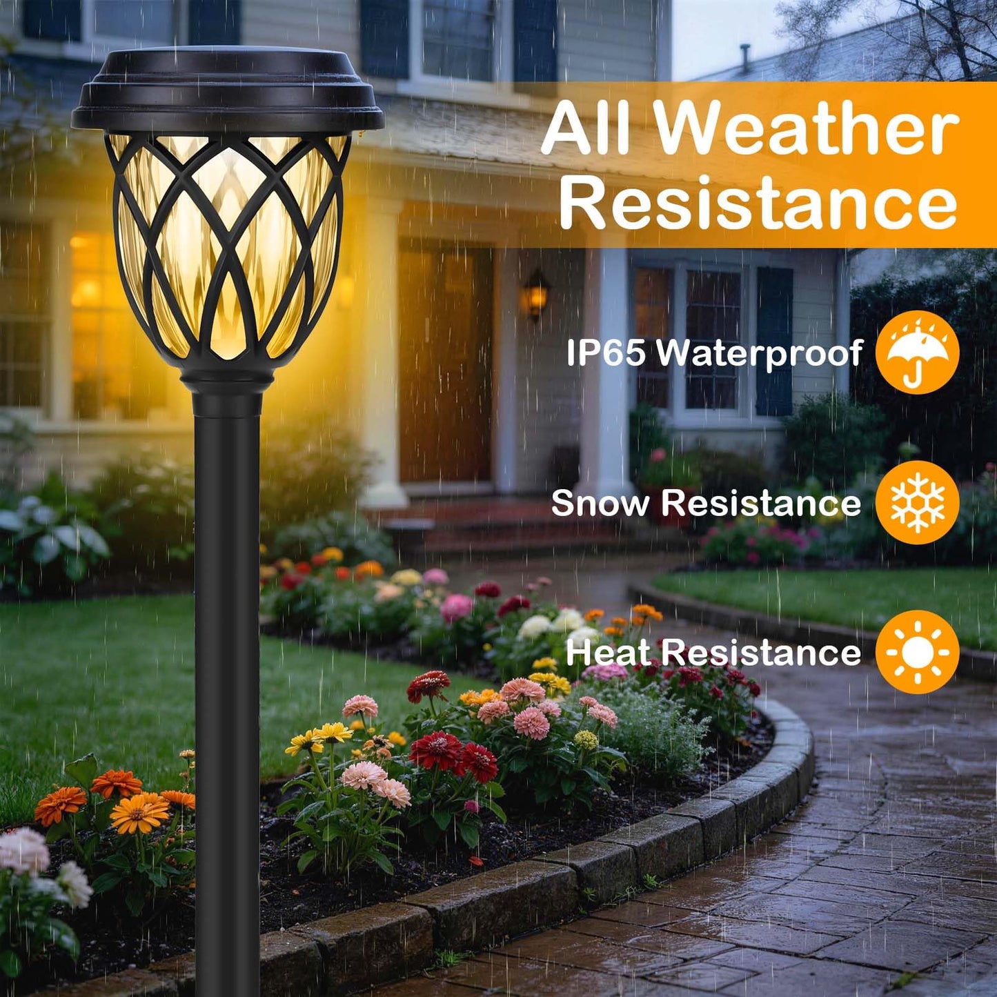 ruhotili Solar Lights Outdoor 8 Pack Solar Garden Lights Waterproof IP65 Solar Landscape Lights Solar Pathway Lights for Patio, Yard, Driveway Decoration (Warm White