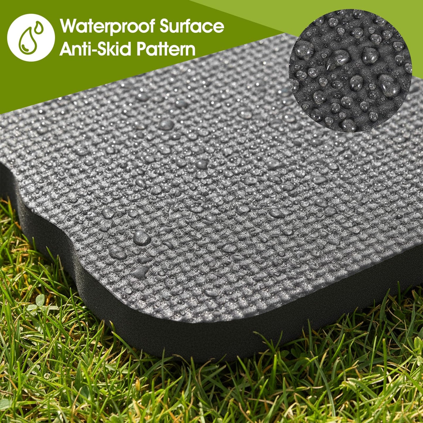 PercyEffie 6 PCS Gardening Kneeling Pad, Thick Knee Mat Waterproof Foam Knee Pads Kneeler Mat for Long Gardening Hours,Cleaning, Yoga, Praying, Exercise 16'' x7''x 1'' Black