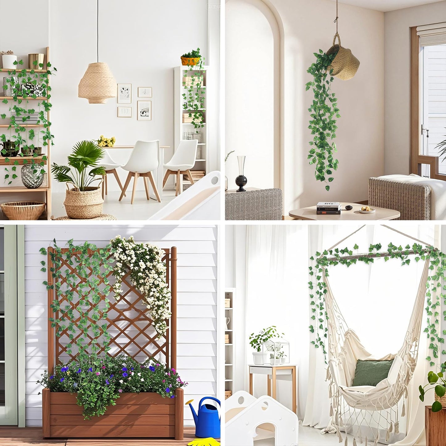 36 Pack Artificial Ivy Garland, 252 Ft Fake Vines Hanging Plants for Room Decor, 72 Leaves Aesthetic Faux Greenery Garland Pothos Leaf with Strengthened Joint Prevent Leaves Falling Off for Wall Decor