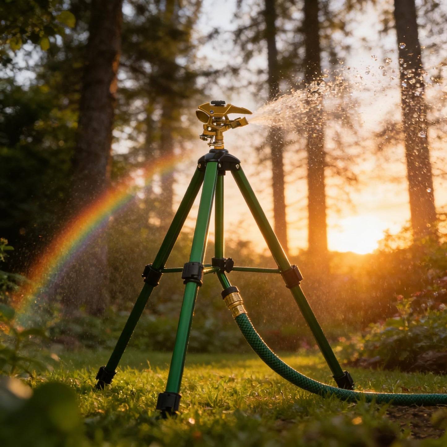 LIULO TOOL 2-Pack Large Impact Sprinkler on Tripod Base, Heavy Duty Zinc Alloy Sprinkler for Yard with Adjustable Head and Extendable Tripod, 360 Full Coverage Irrigation Tool for Lawn Garden