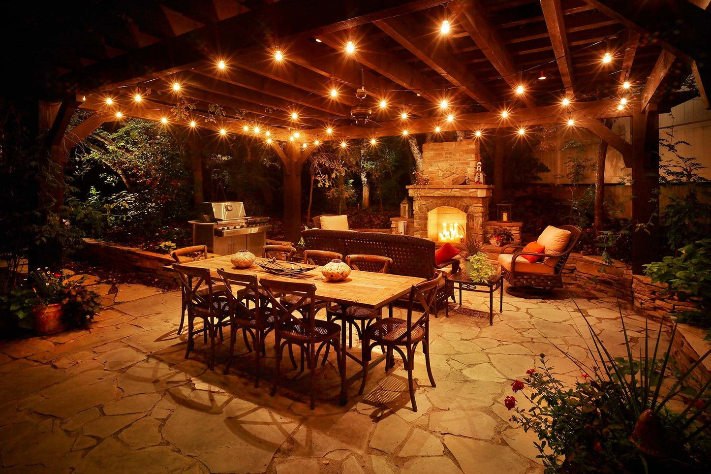 Lampat String Lights, LED 25 Light Bulbs 25Ft G40 Globe String Lights with Bulbs for Indoor/Outdoor Commercial Decor