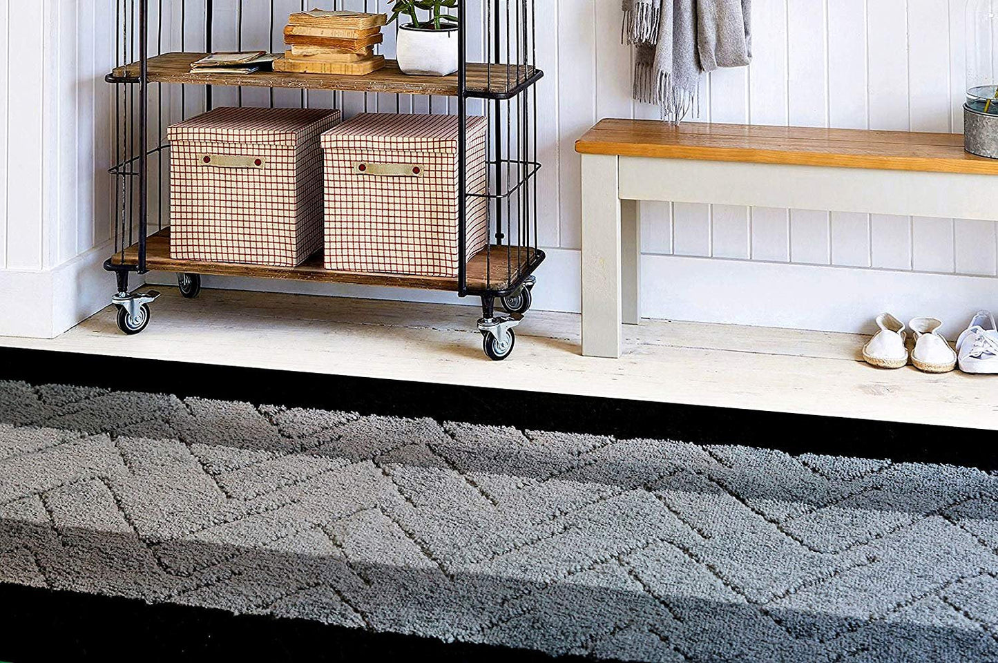 BestHomeCustom Custom Size Hallway Runner Rug Grey Color 31 inch Wide Select Your Length Non-Slip (Skid Resistance) Rubber Backing 7 feet x 31 inch