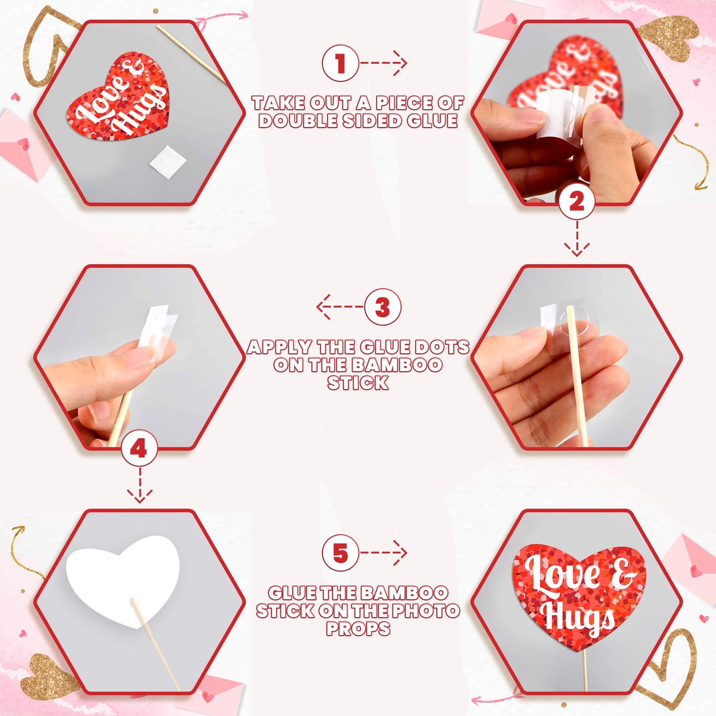 KatchOn, Red Valentines Photo Props - Pack of 30 | Valentines Day Photo Booth Props | Valentines Day Decorations | Valentine Day Props for Photography | Valentine Props for Valentine Day Décor