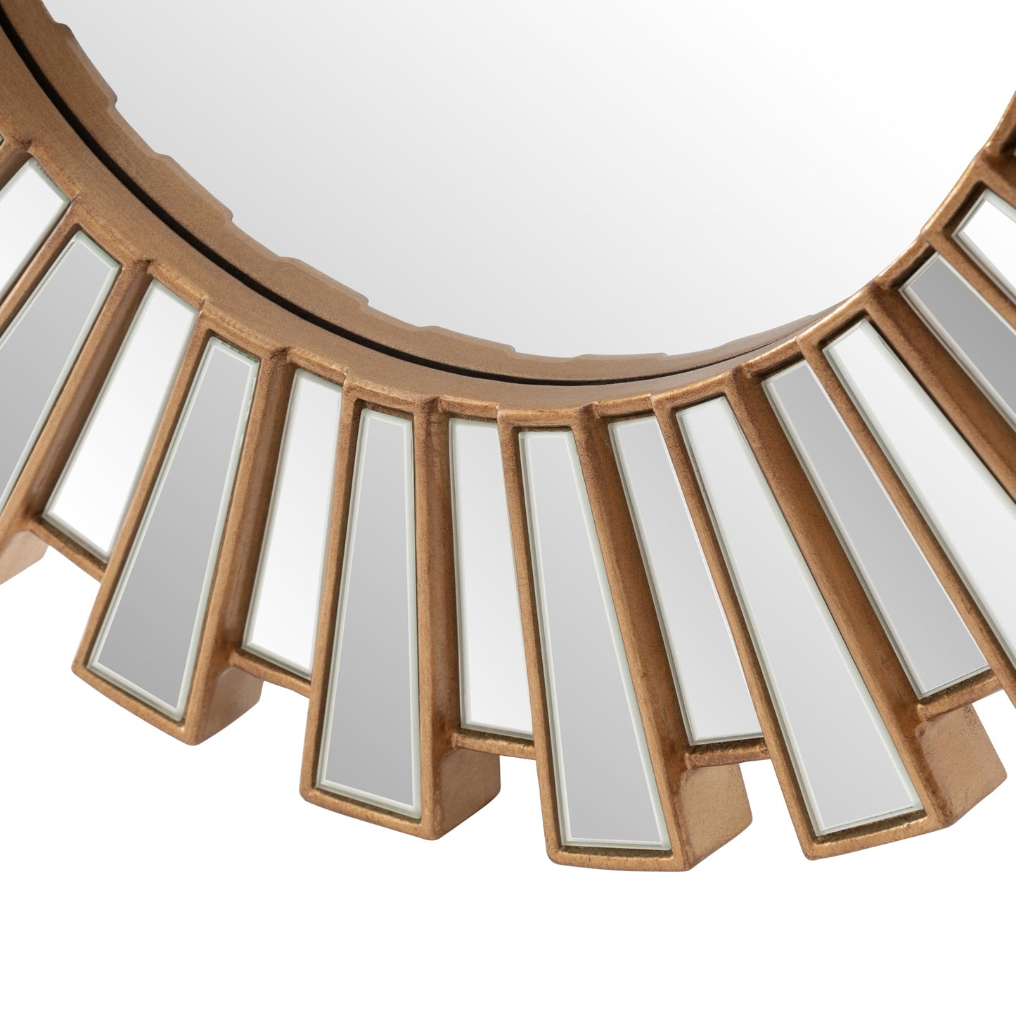 SHYFOY 23.6" Gold Sunburst Wall Mirror, Round Beveled Decorative Mirror with Layered Metal Frame, Glam Luxury Accent Wall Mirror for Living Room, Entryway & Bedroom