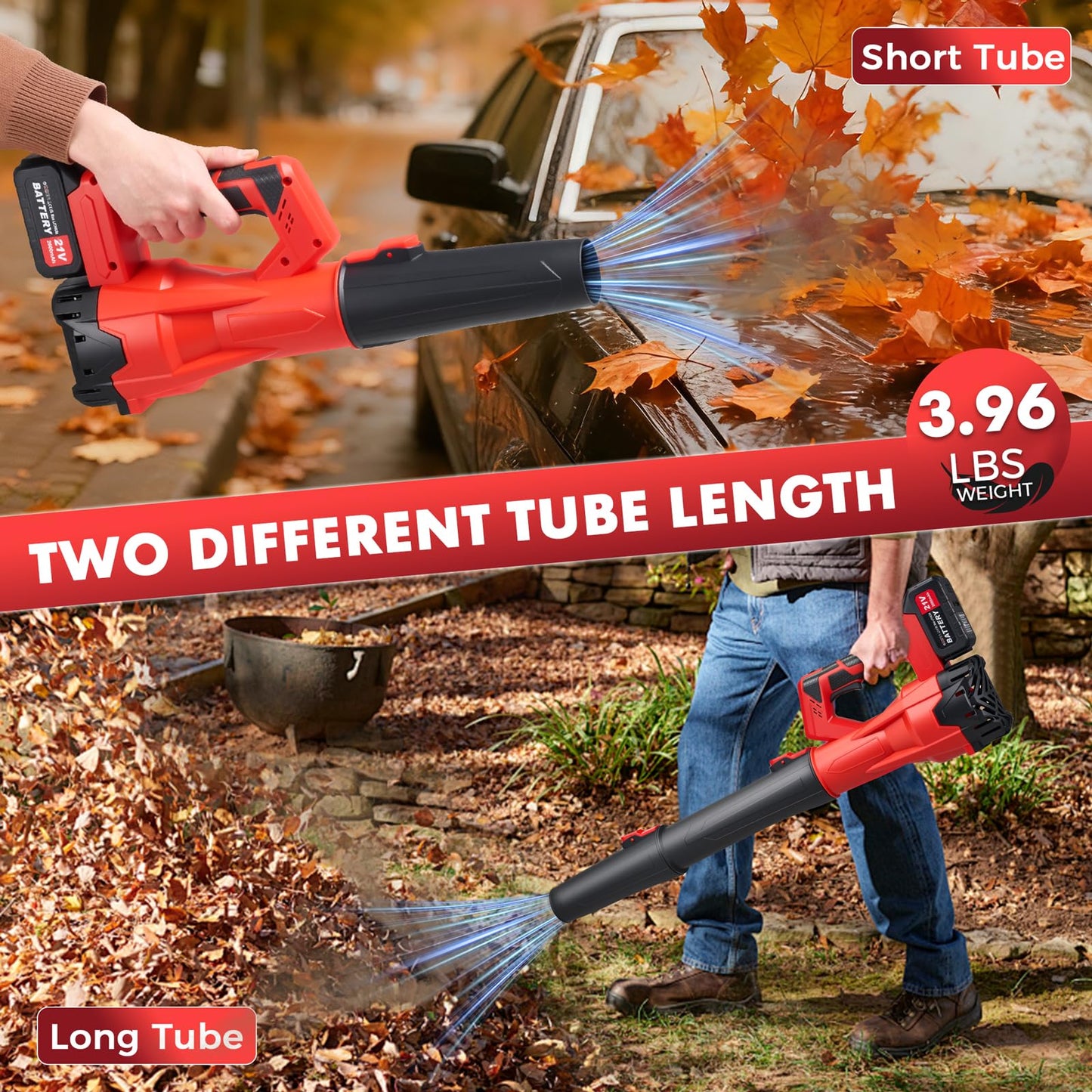 650CFM Cordless Leaf Blower,21V Electric Leaf Blower with 2 * 2.6Ah Battery & Charger,Electric 6-Speed Power Handheld Blower for Lawn Care,Yard, Garden, Patio & Outdoor