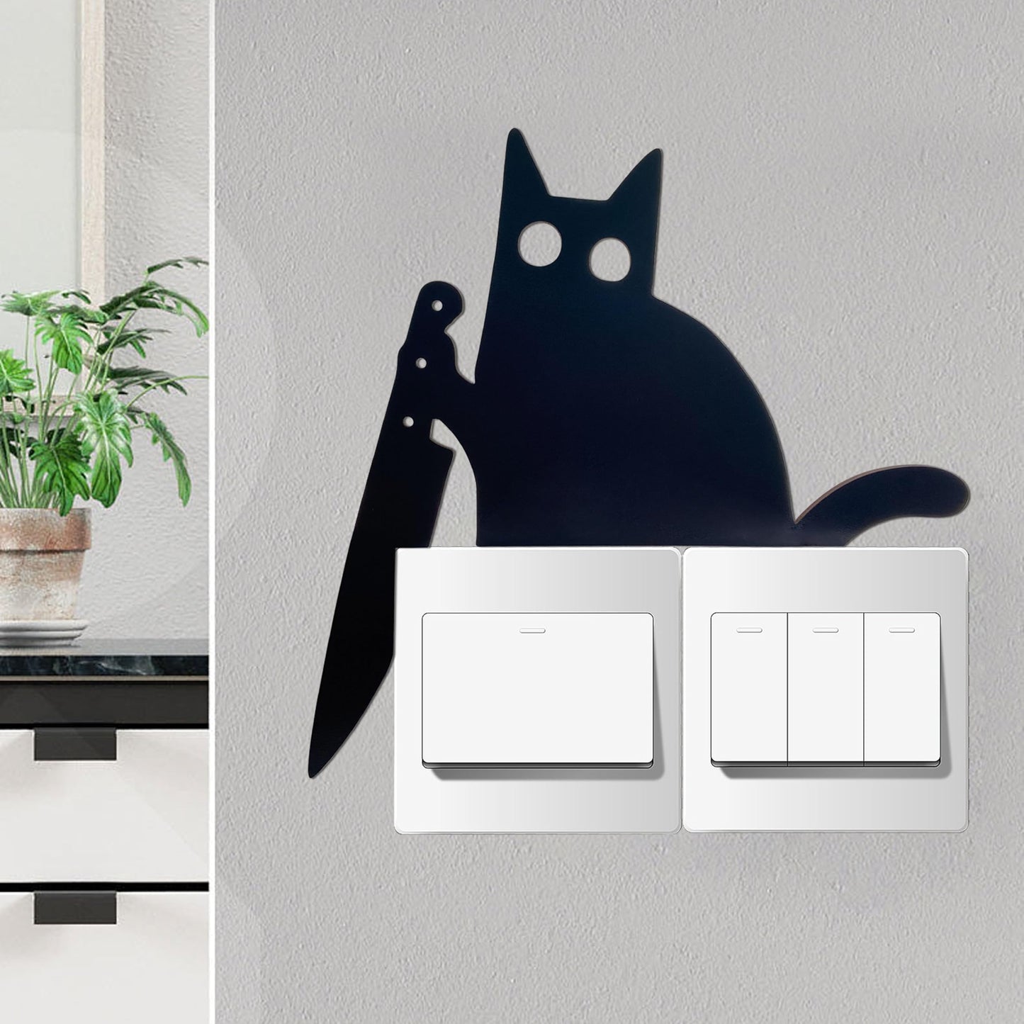 AWISBI Black Cat Door Topper, Wooden, Modern Style, Wall Pediment, Cat Lover Gifts, Black