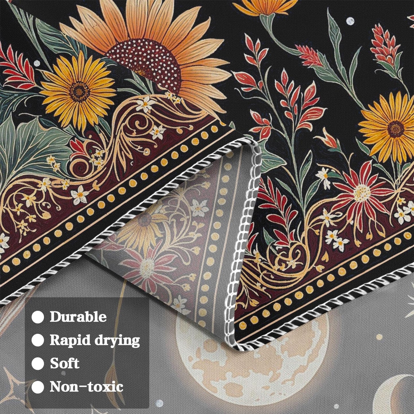 CKM-WOYIN Butterfly Tapestry Moon Star Retro Floral Sunflower Plant Tapestries for Bedroom Witchy Aesthetic Room Decor Tapestries Wall Hanging for Living Room, Bedroom, Dorm (60''×44'')
