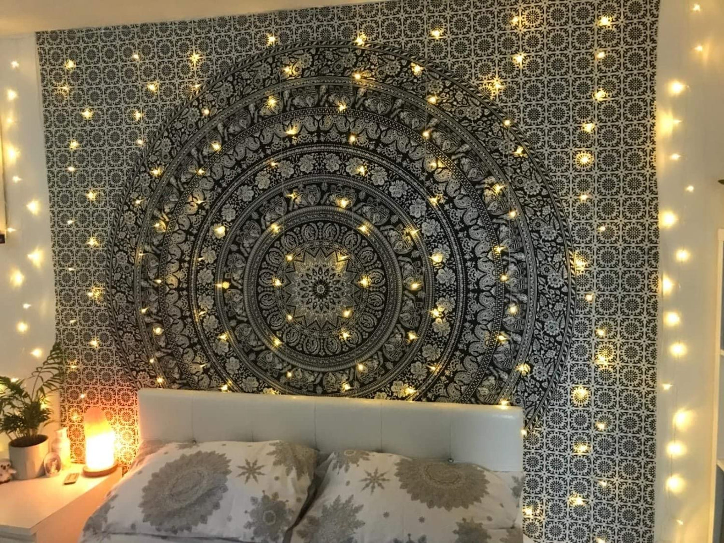 The Boho Street - Exclusive Twin Black and White Elephant Tapestry, Beautiful Indian Wall Art, Perfect Valentine Gift, Hippie Wall Hanging, Bohemian Bedspread